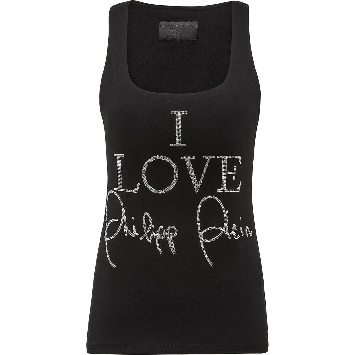 Tanktop mit ikonischem Strass-Schriftzug