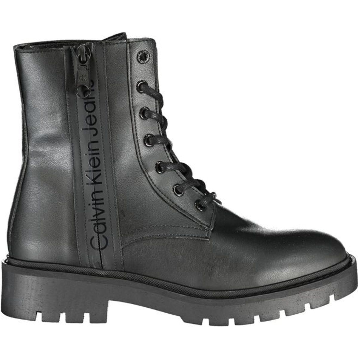 Schnür-Combat-Boots mit Reißverschluss