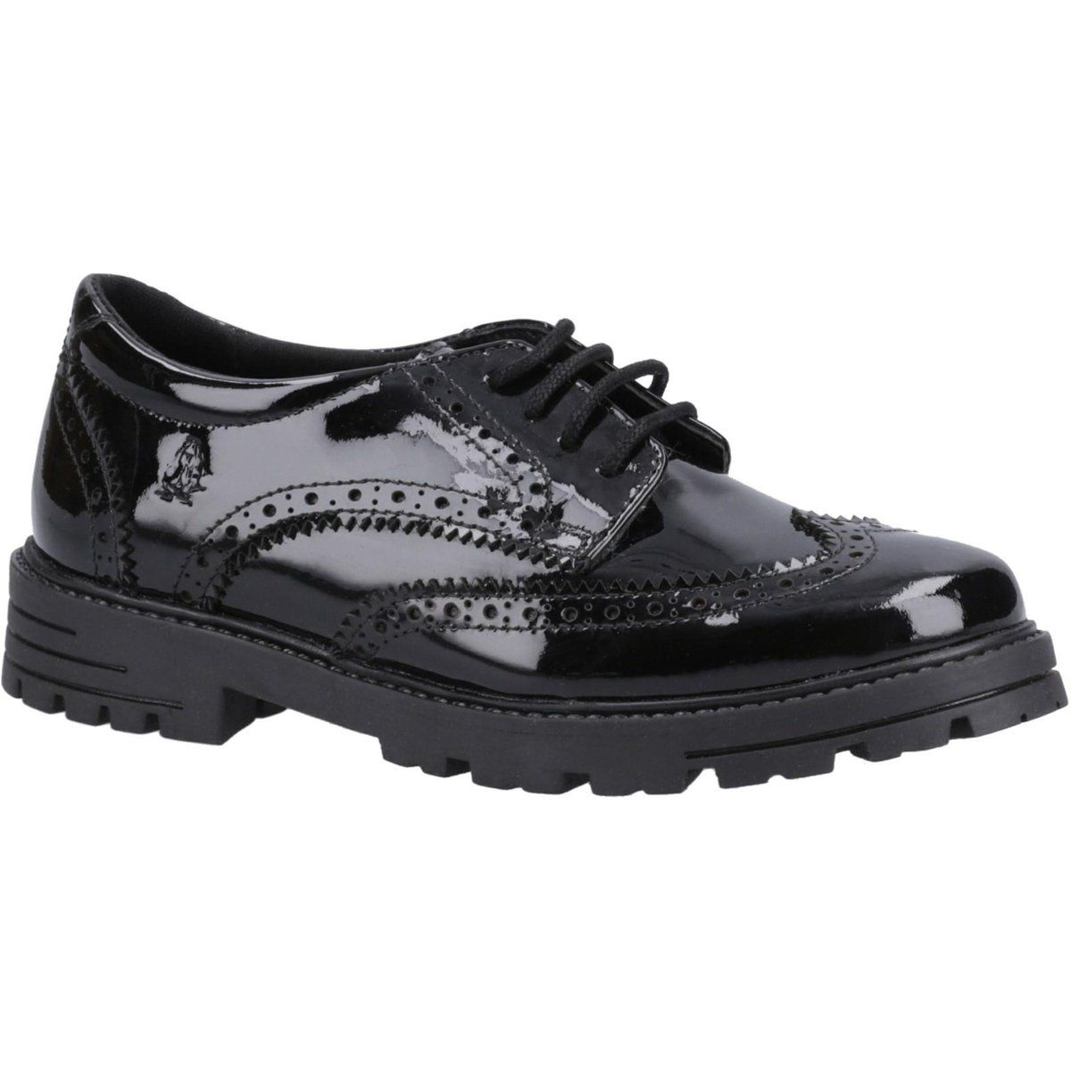Lackleder-Brogues mit Flügelkappe