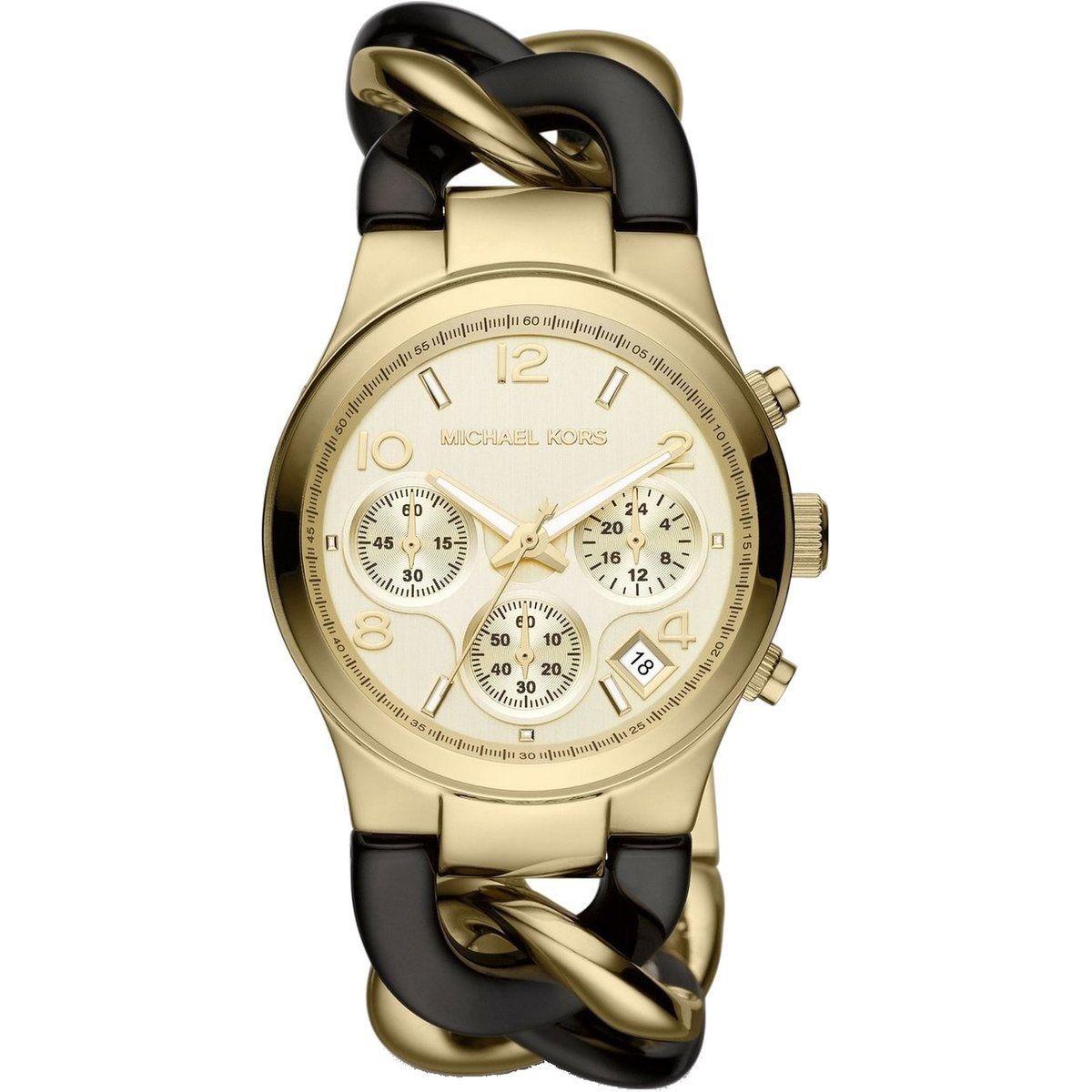 Glamouröse Gliederketten-Uhr mit Multifunktionsanzeige