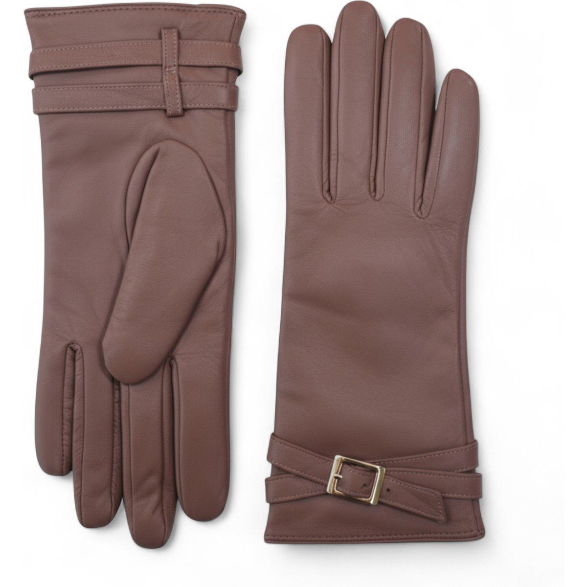 Italienische Lederhandschuhe mit Schnallendetail