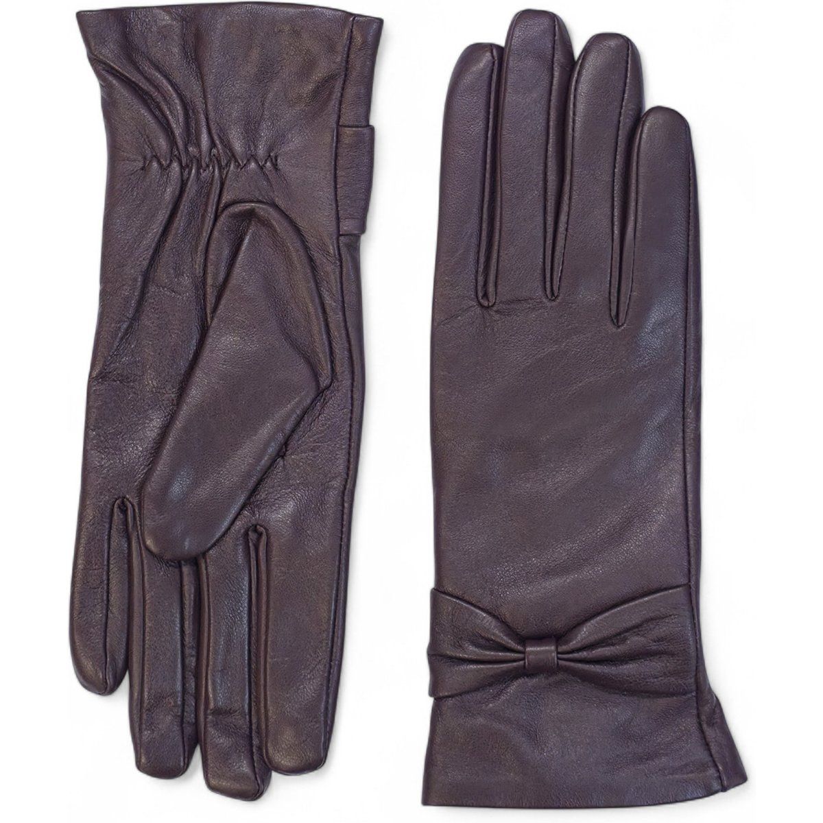 Elegante Lederhandschuhe mit Schleife