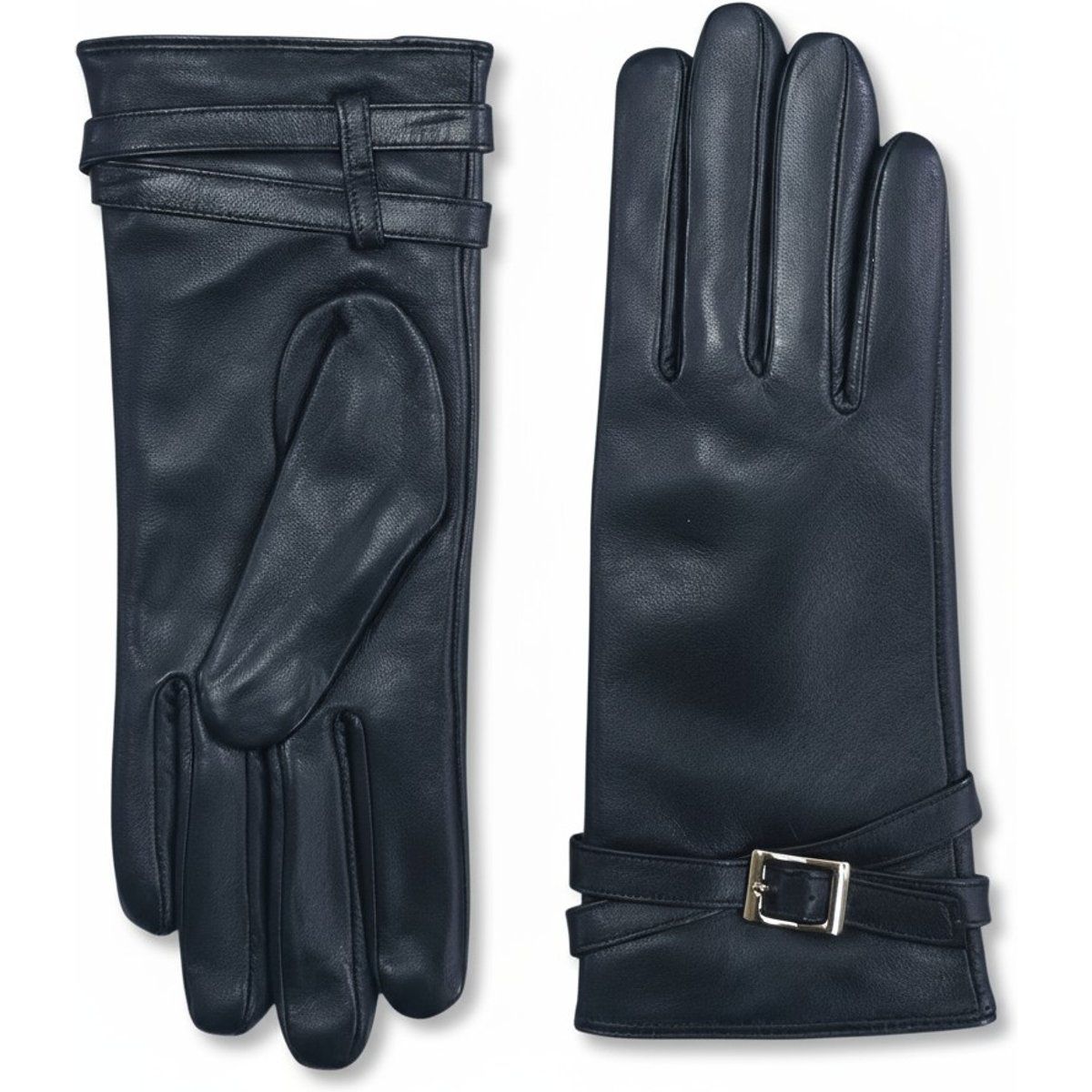 Italienische Lederhandschuhe mit Schnallendetail