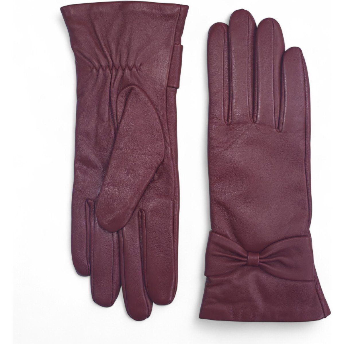 Elegante Lederhandschuhe mit Schleife