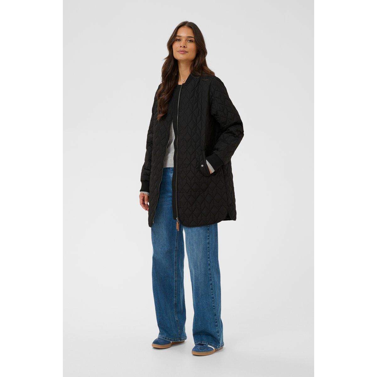 Gesteppte Longline-Bomberjacke