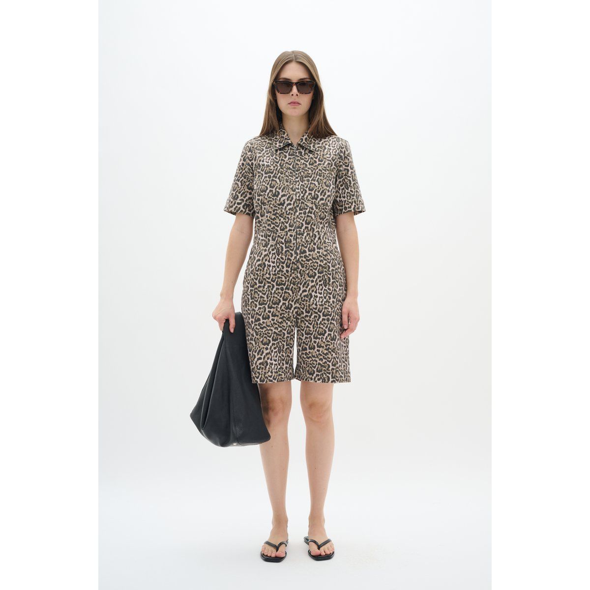 Short-Jumpsuit mit Leopardenmuster