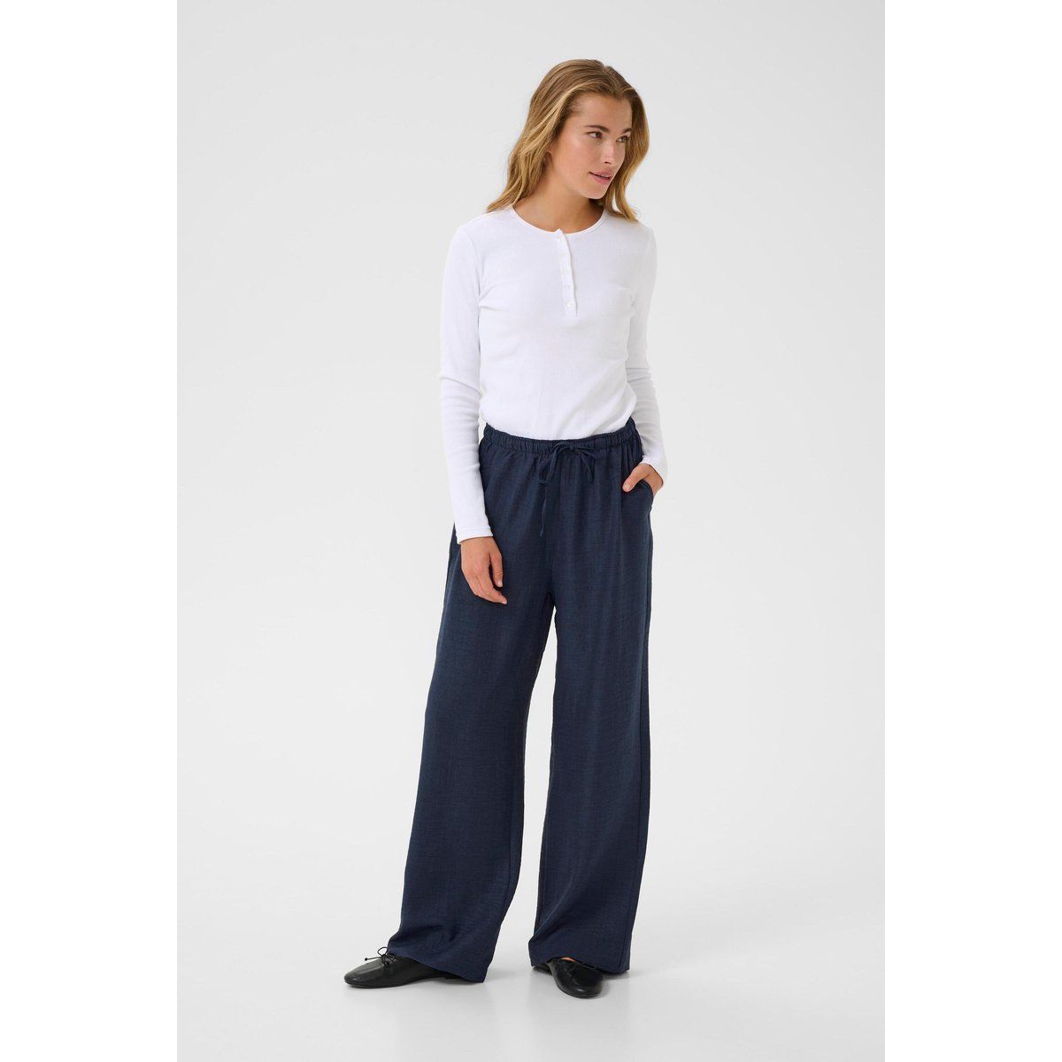 Entspannte Weite Hose mit Kordelzug