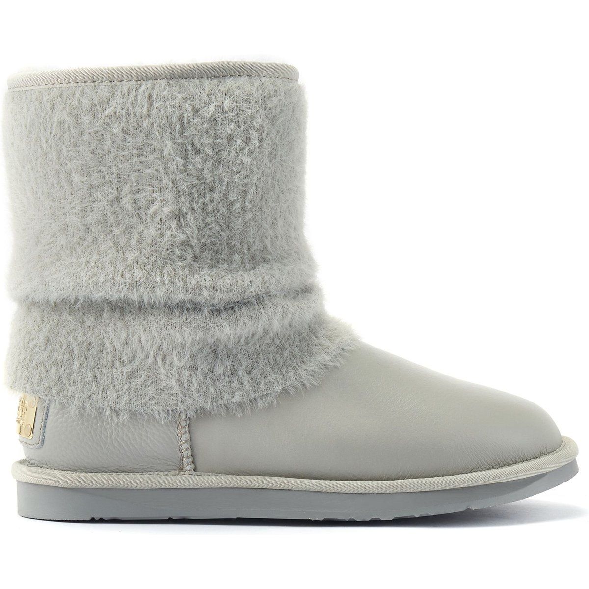 Lammfellstiefel mit flauschigem Strickbund
