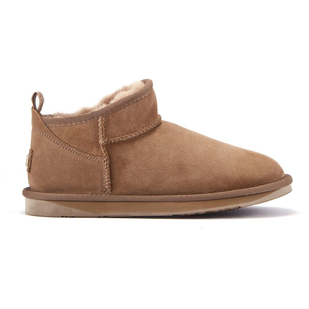 Ultrakurze Lammfell-Stiefeletten aus Wildleder