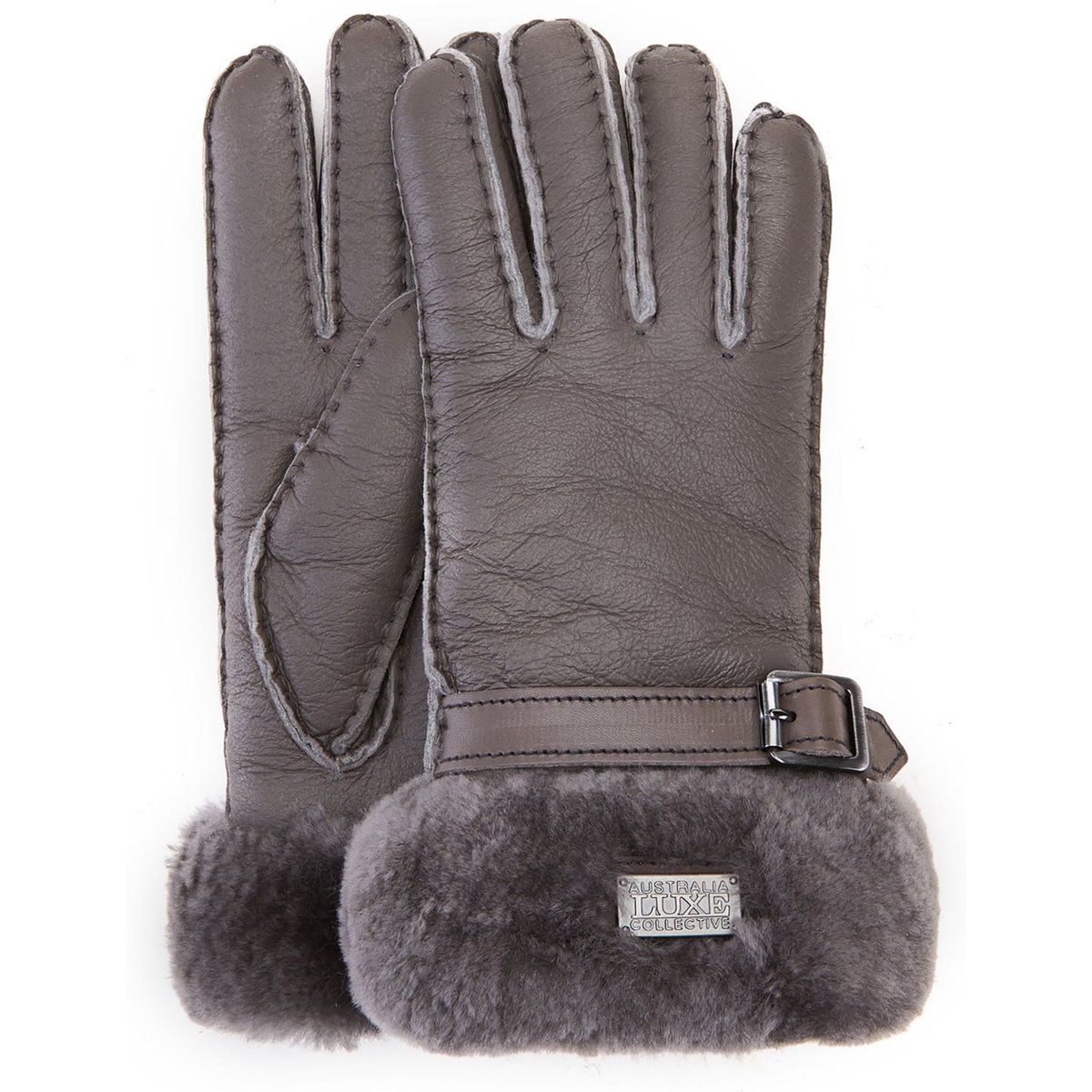 Luxuriöse Lederhandschuhe mit Lammfellfutter