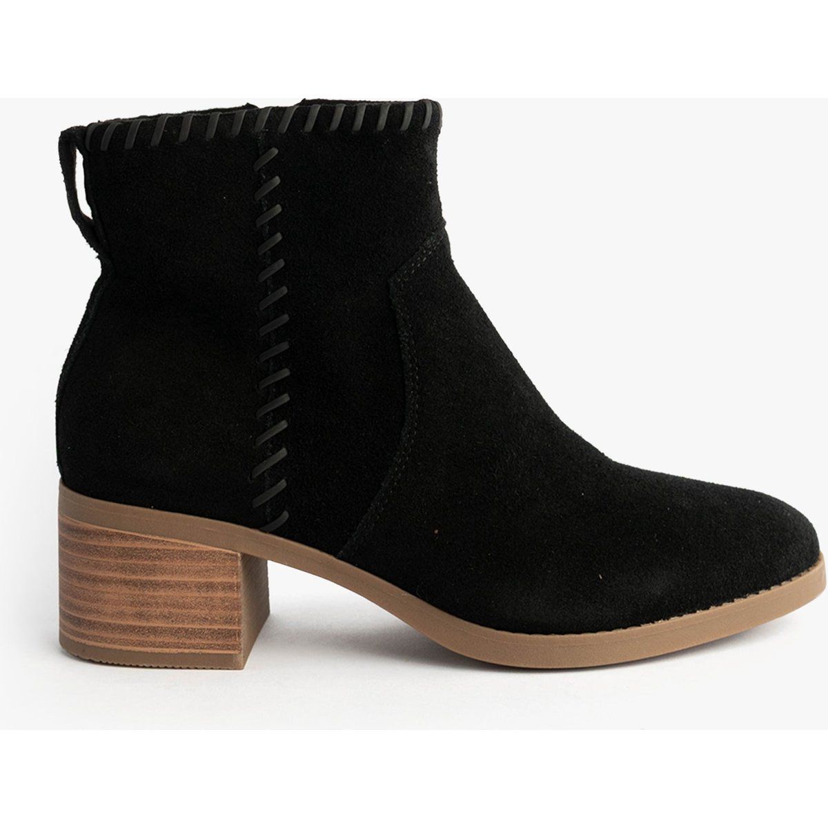 Stiefeletten in Velours-Optik mit Ziernähten