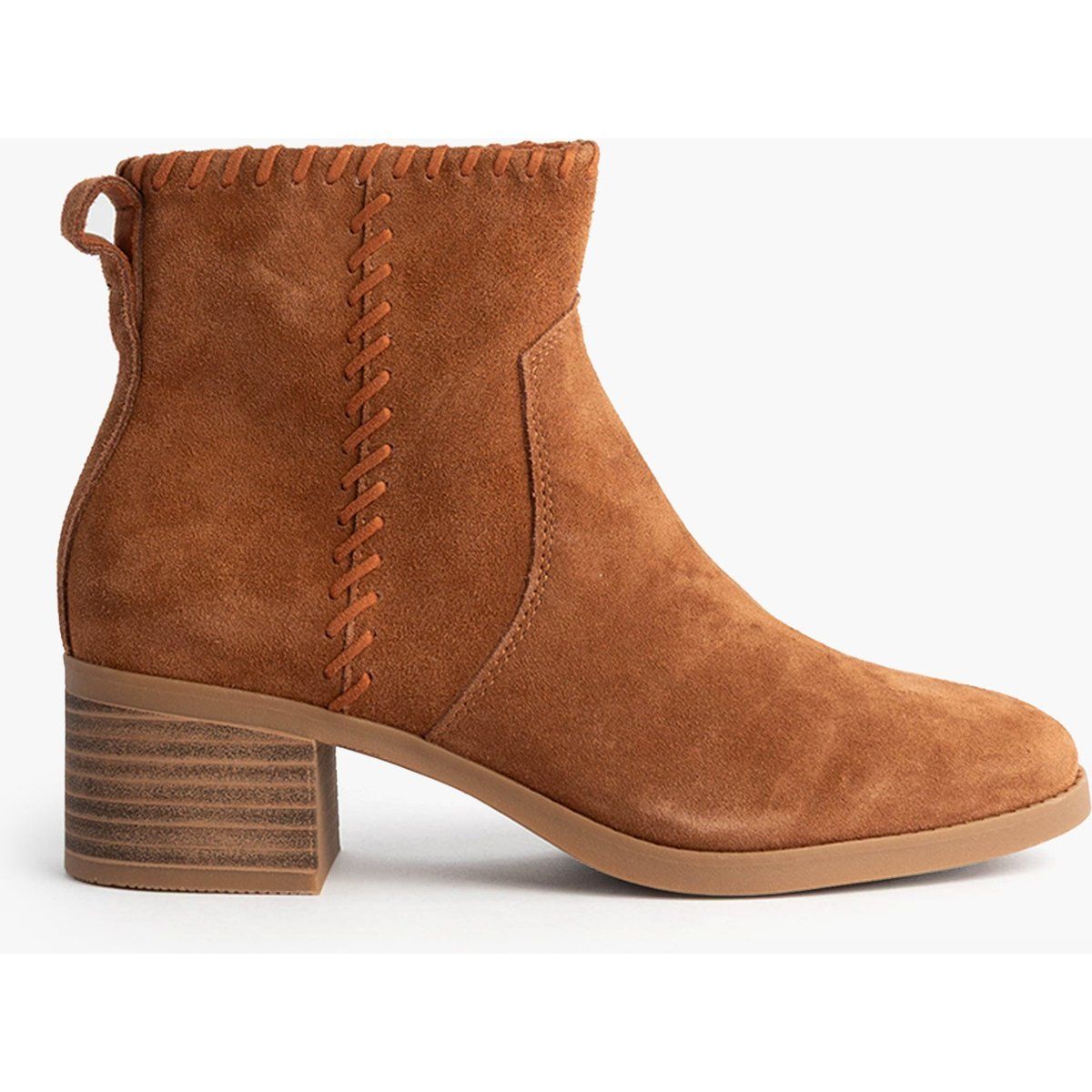 Stiefeletten mit Zierstich und Blockabsatz