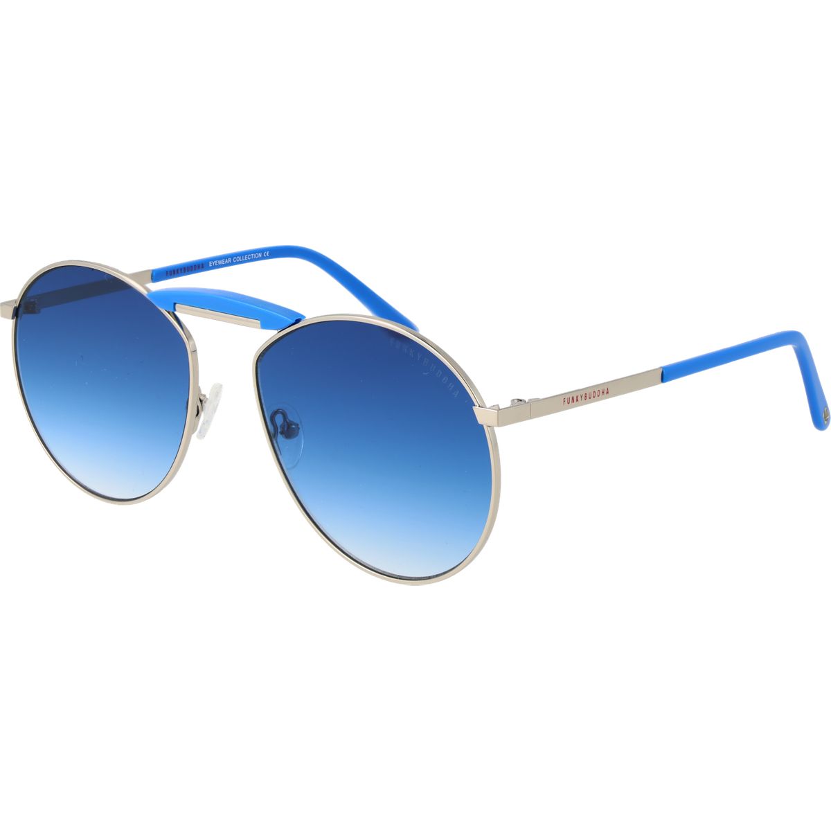 Runde Retro-Sonnenbrille mit Doppelsteg