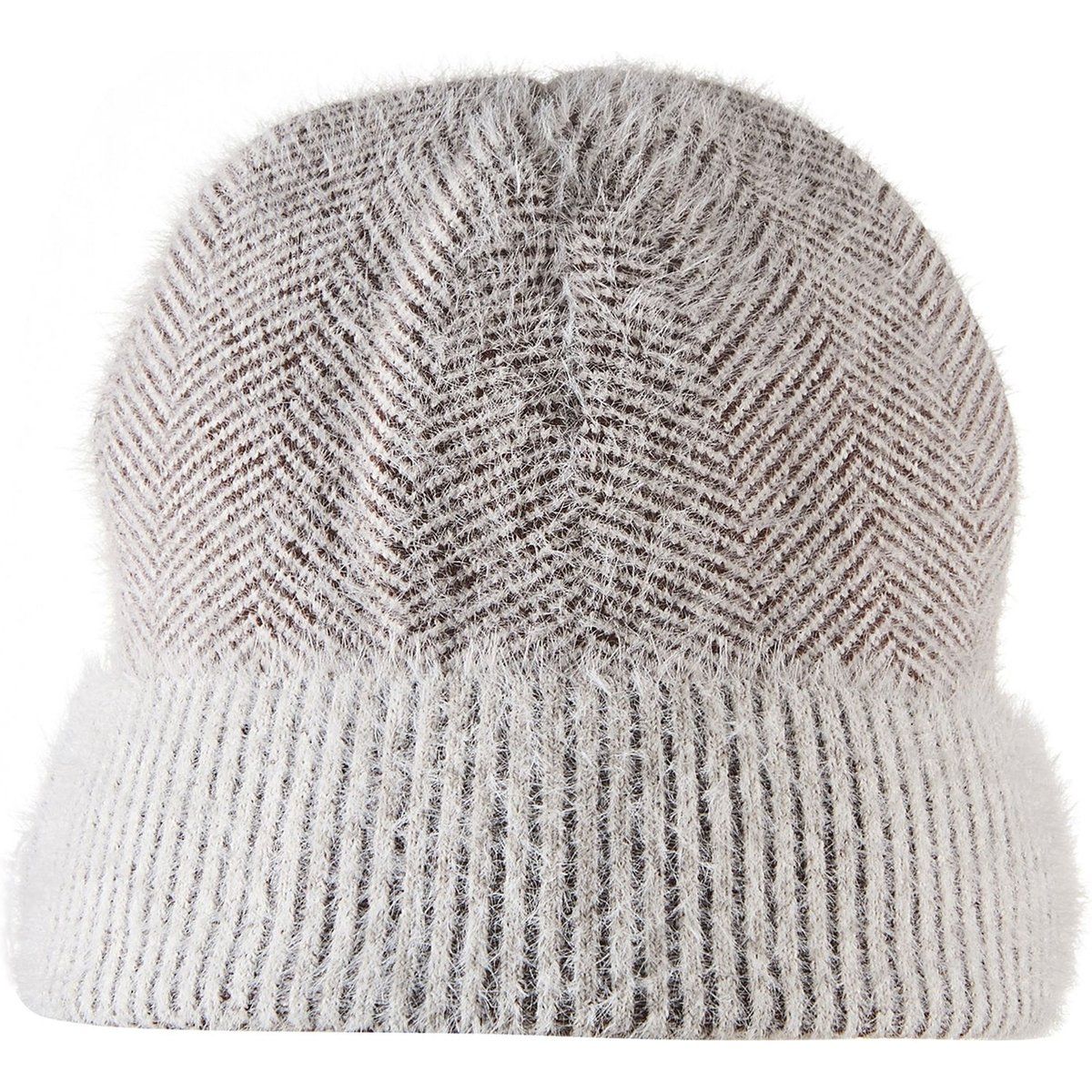 Kuschelige Beanie mit Fischgrätmuster