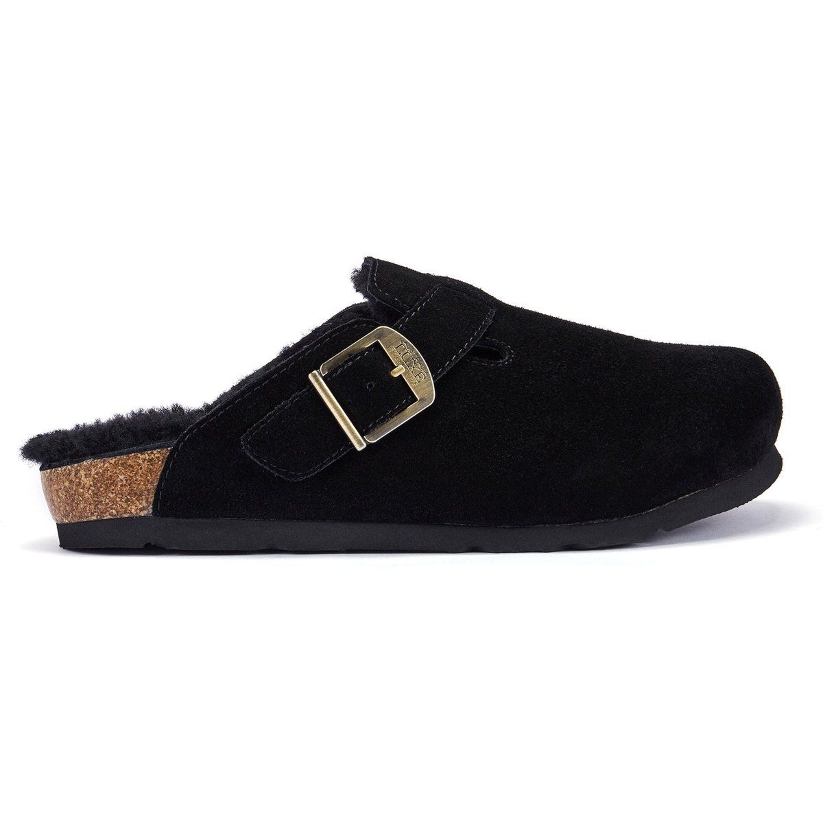 Wildleder-Clogs mit Lammfellfutter