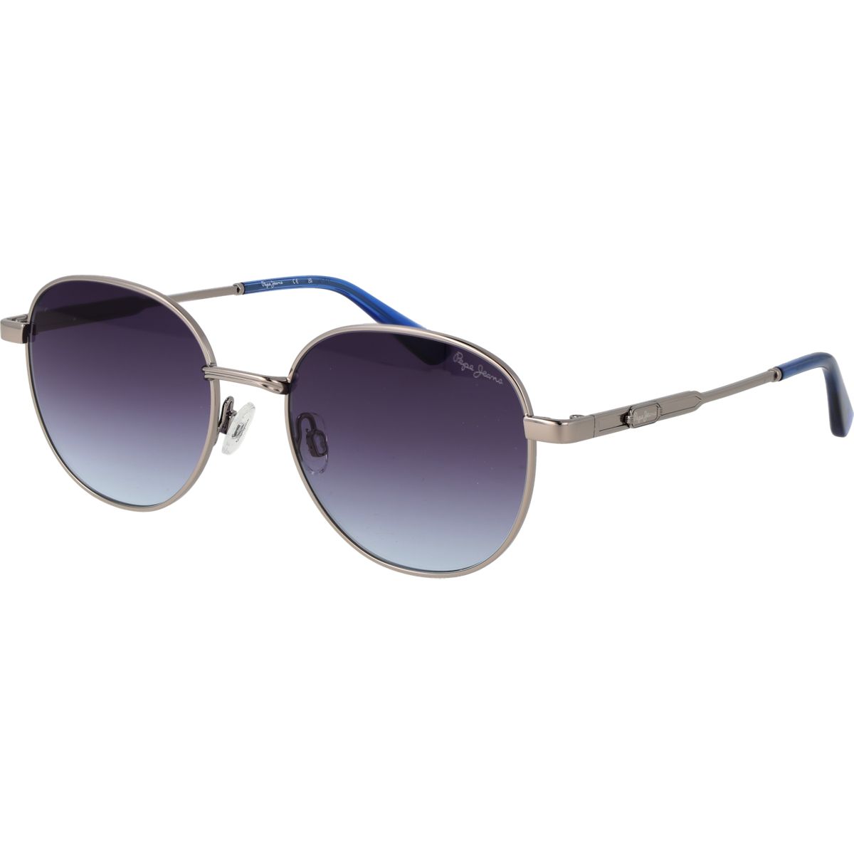 Ovale Metall-Sonnenbrille mit Verlaufsgläsern