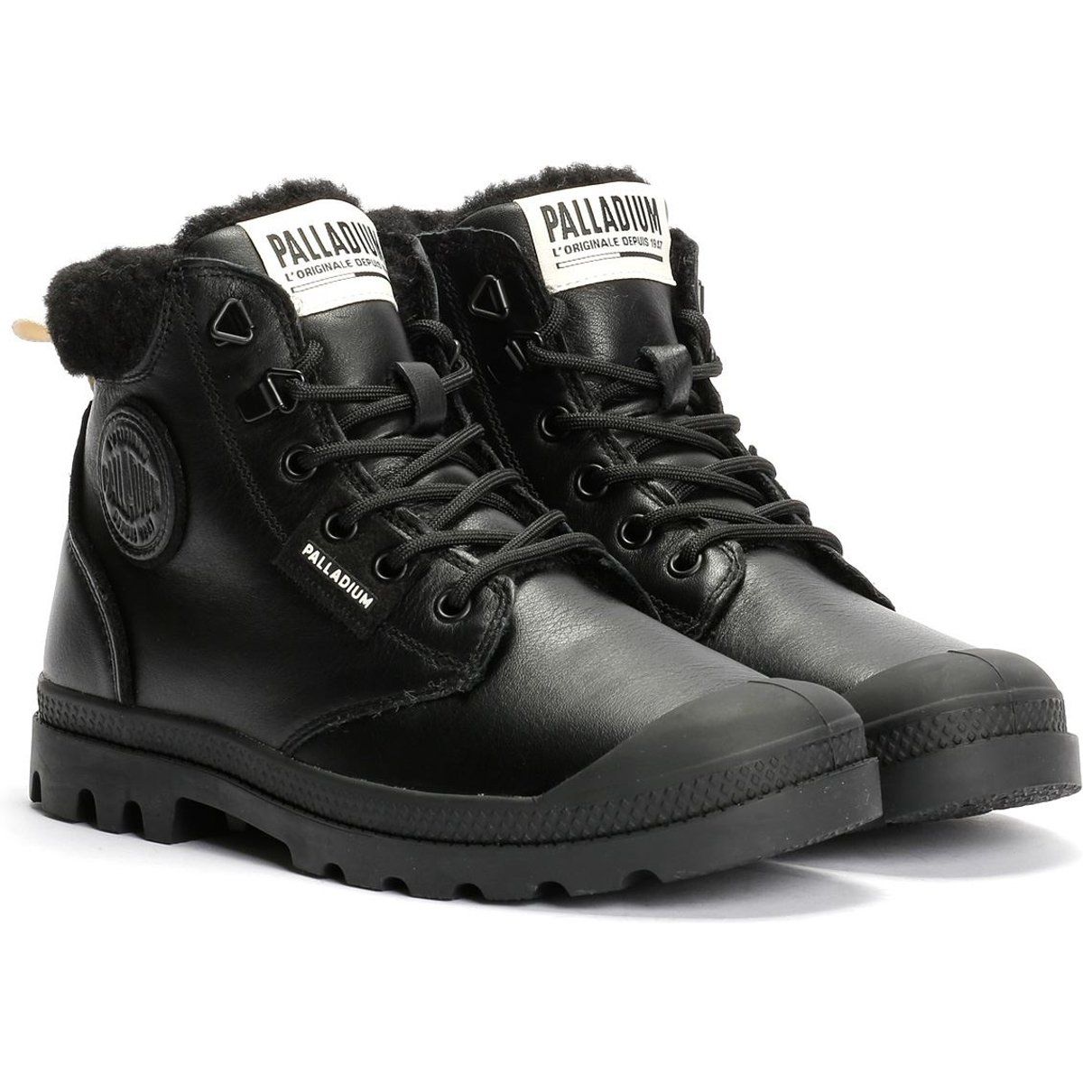 Gefütterte High-Top Lederstiefel