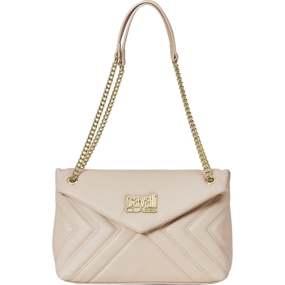 Gesteppte Umschlagtasche mit Kettenriemen