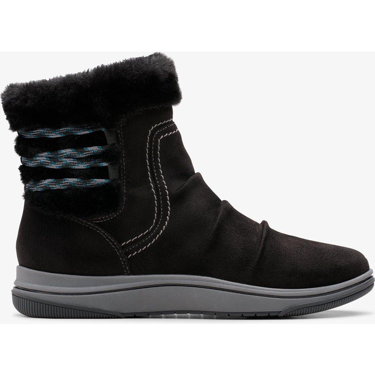 Slouchy Winterstiefel mit Kunstfellbesatz