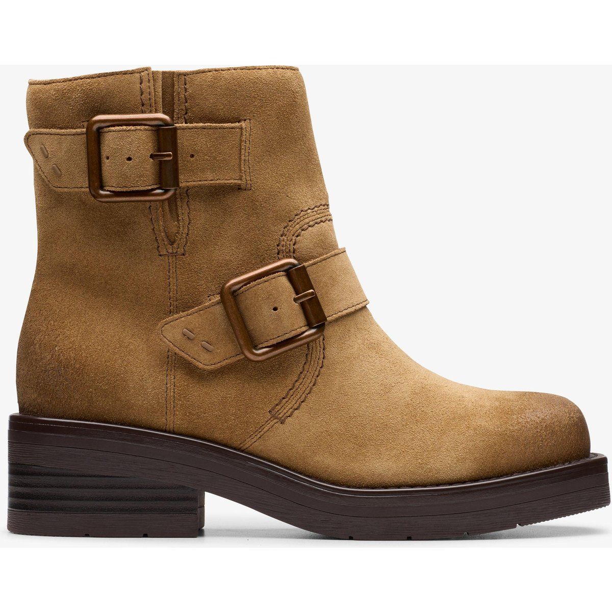 Robuste Wildleder-Stiefeletten mit Schnallen