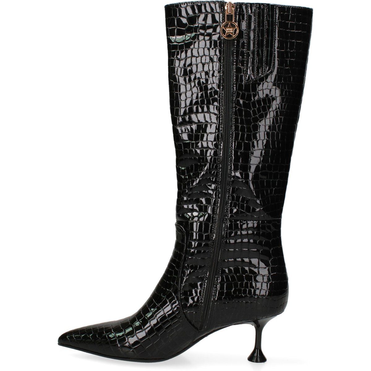 Spitze Stiefel mit Kroko-Prägung