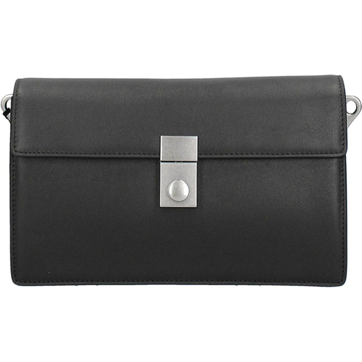Minimalistische Leder-Umhängetasche mit Überschlag