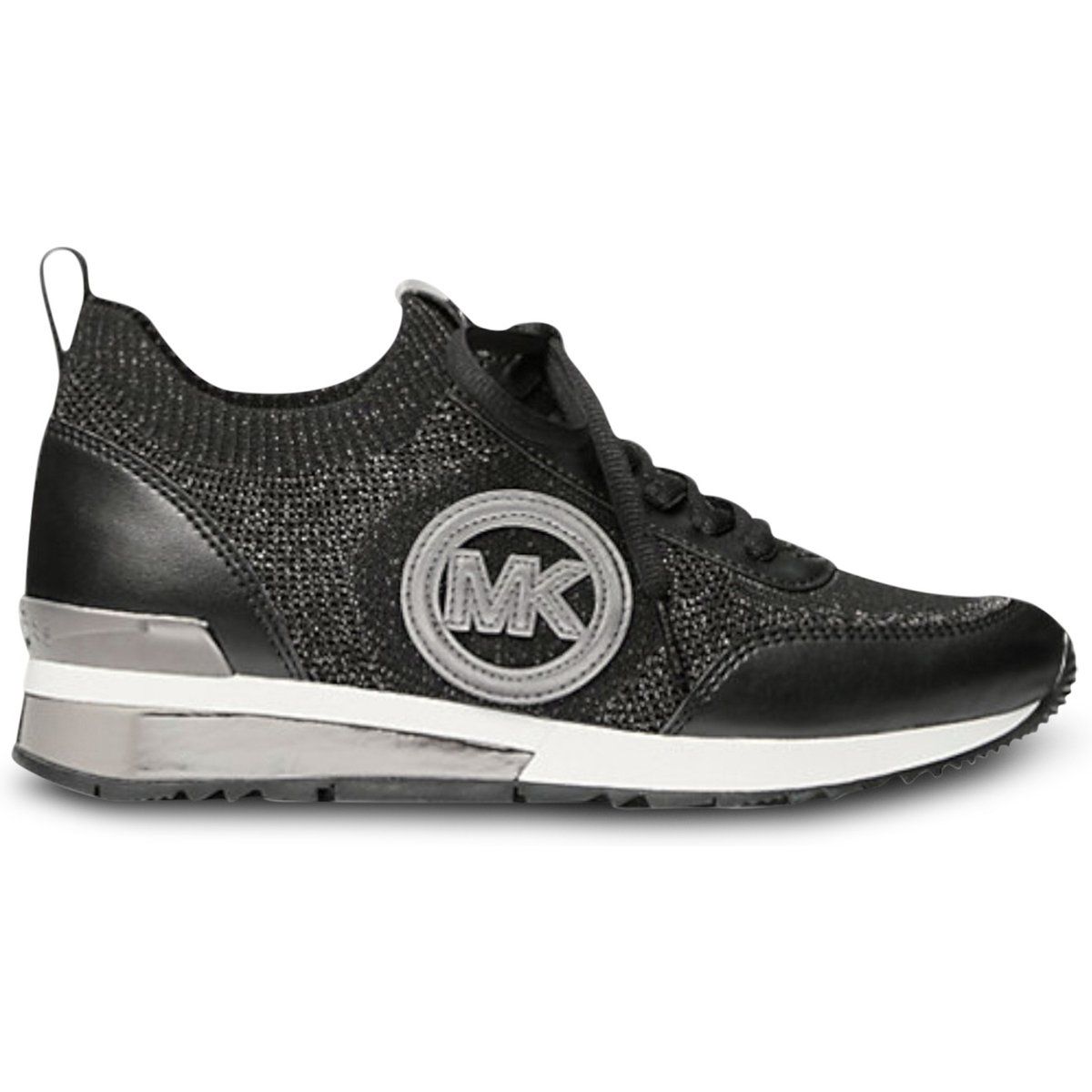 Glitzernde Strick-Wedge-Sneaker