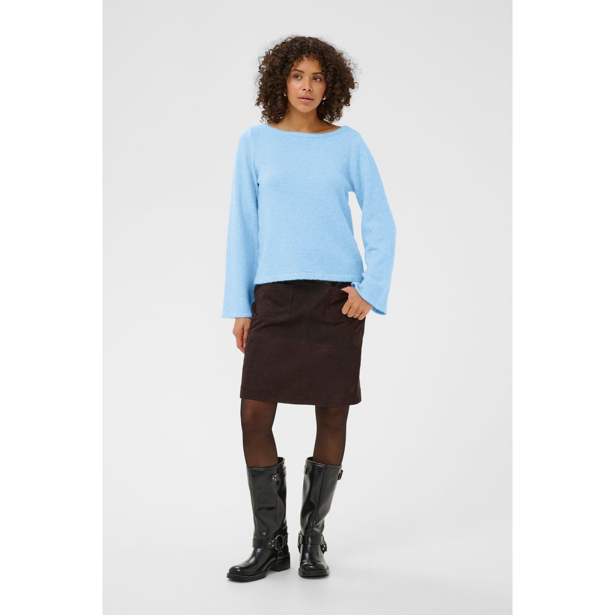 Strickpullover mit U-Boot-Ausschnitt