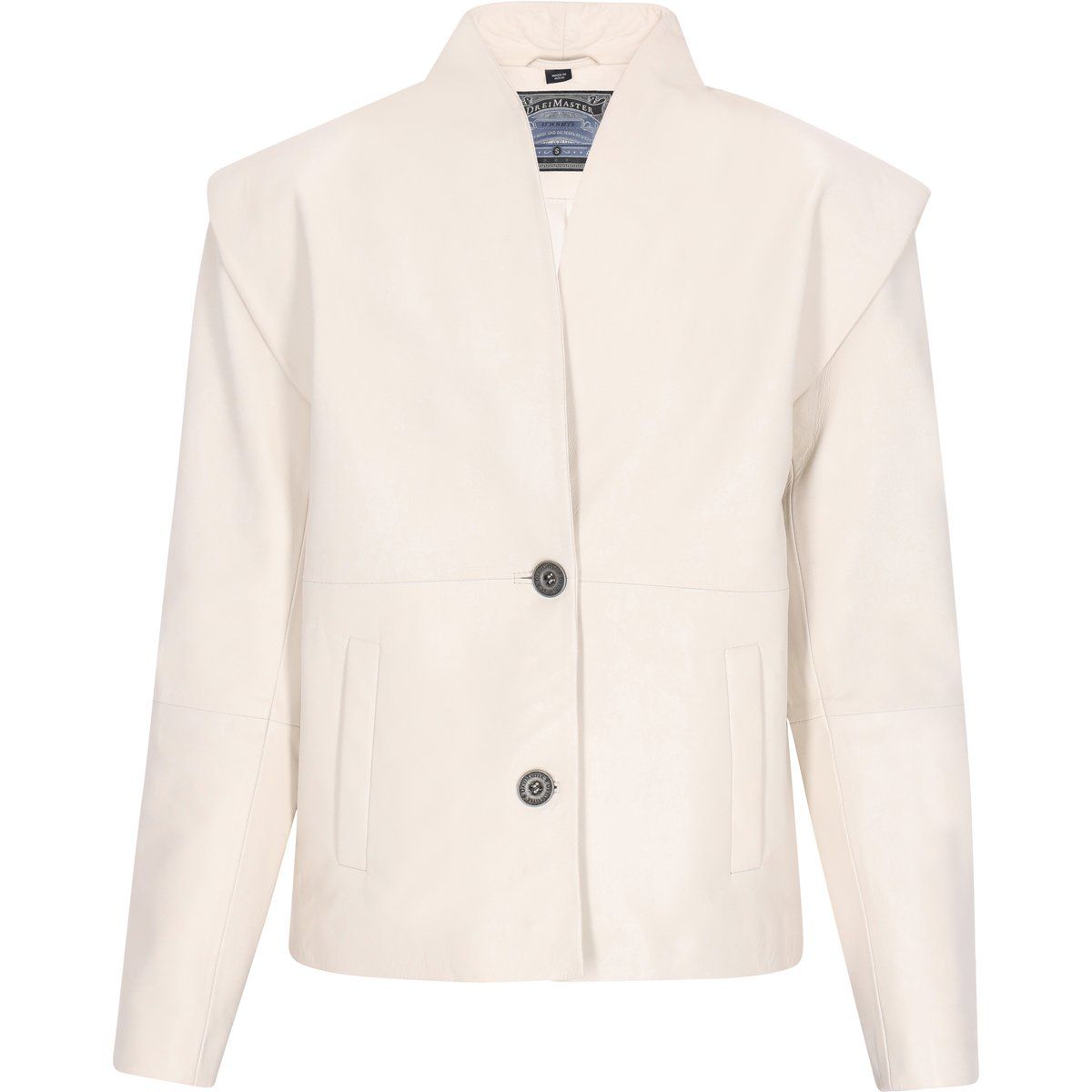 Lederjacke mit breiten Schultern und Stehkragen
