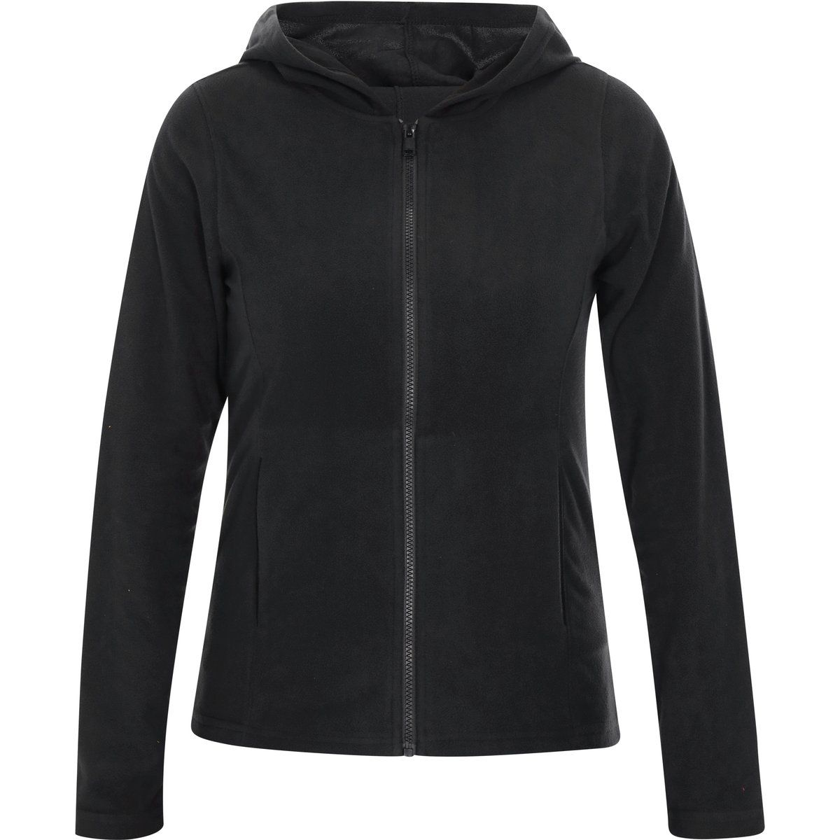 Fleecejacke mit Kapuze und Reißverschluss