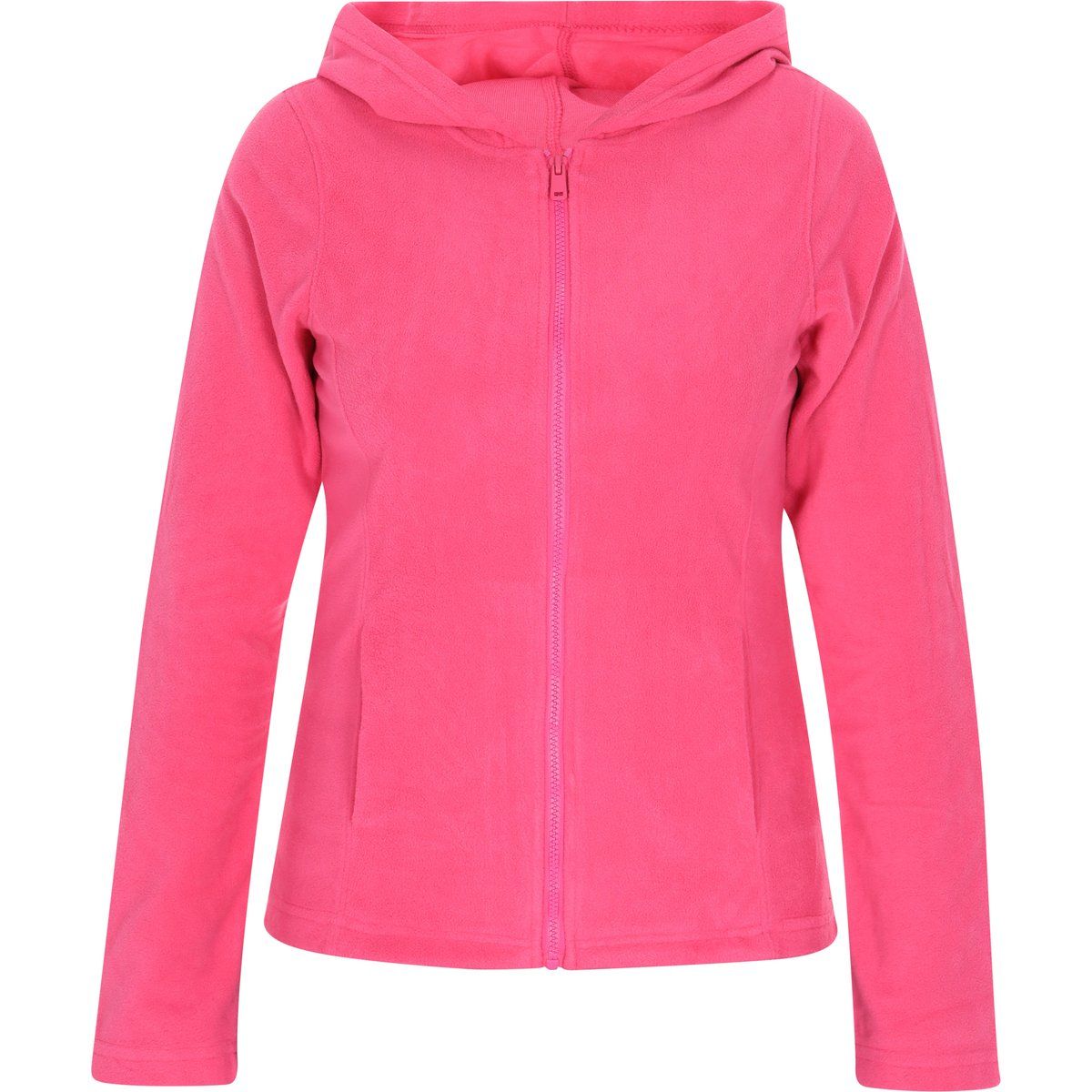 Fleecejacke mit Kapuze und Reißverschluss