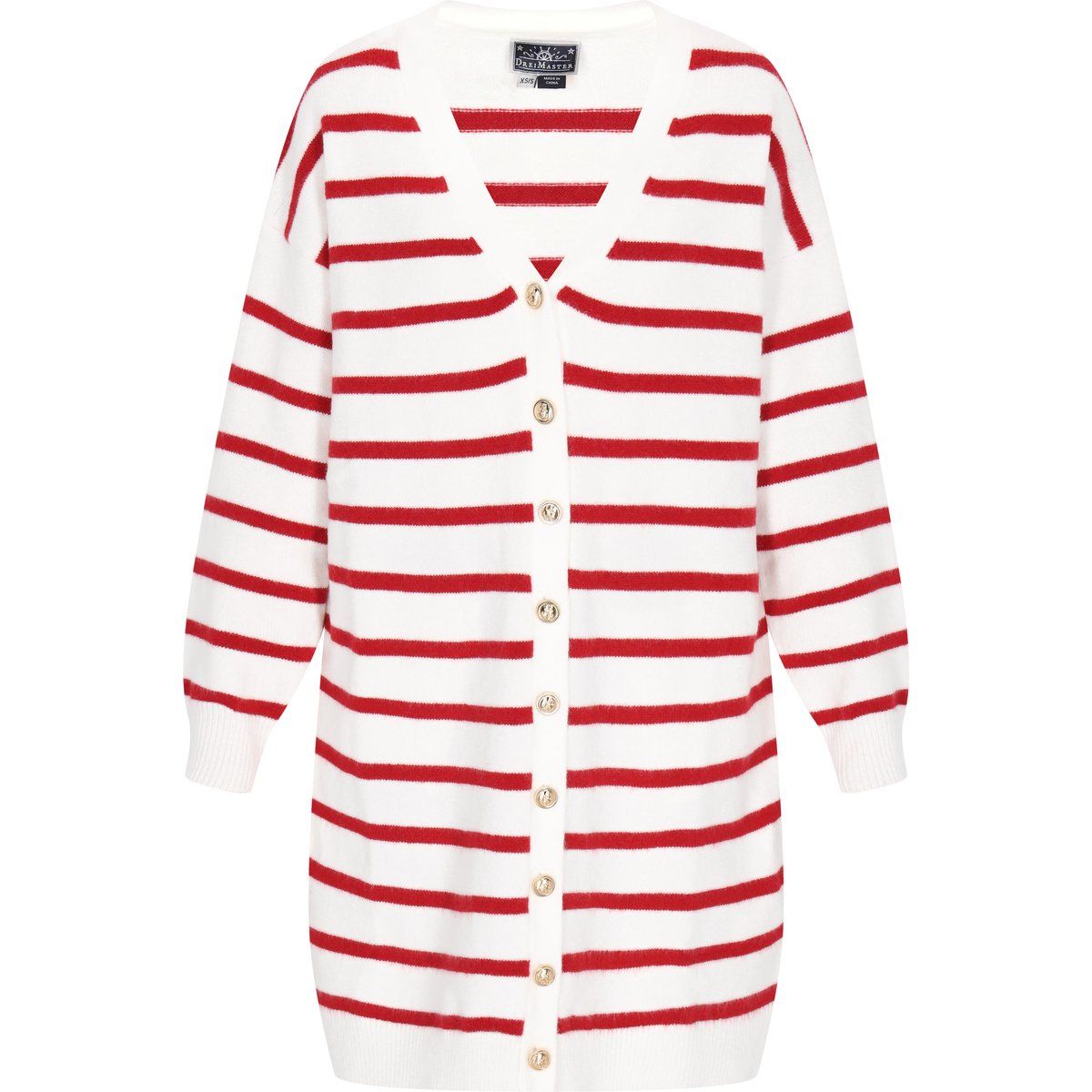 Gestreifte Strickjacke in Longform