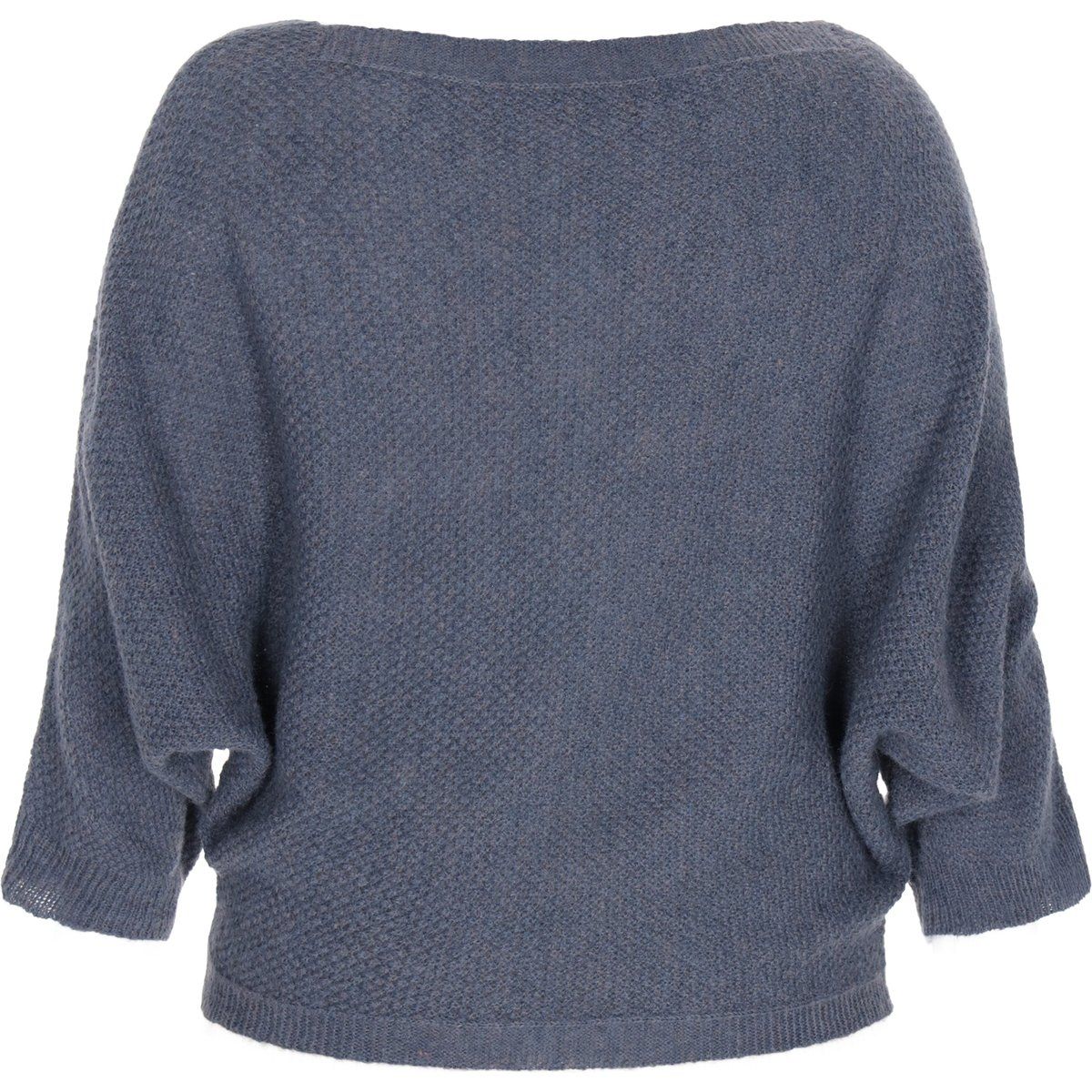 Strukturierter Strickpullover mit Fledermausärmeln