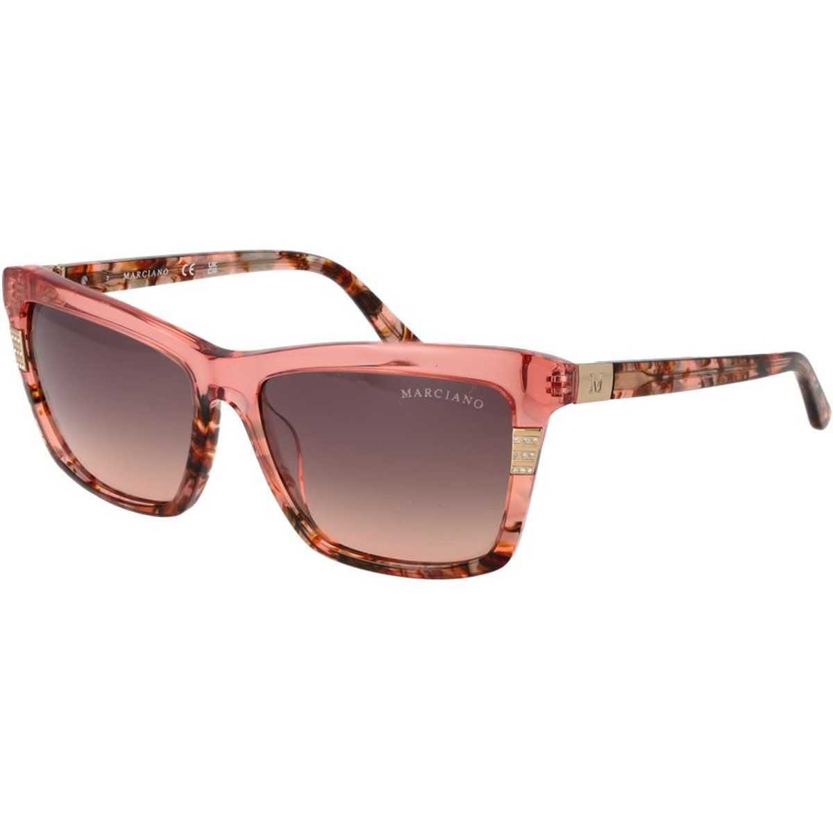 Übergroße Rechteckige Sonnenbrille mit Farbverlauf