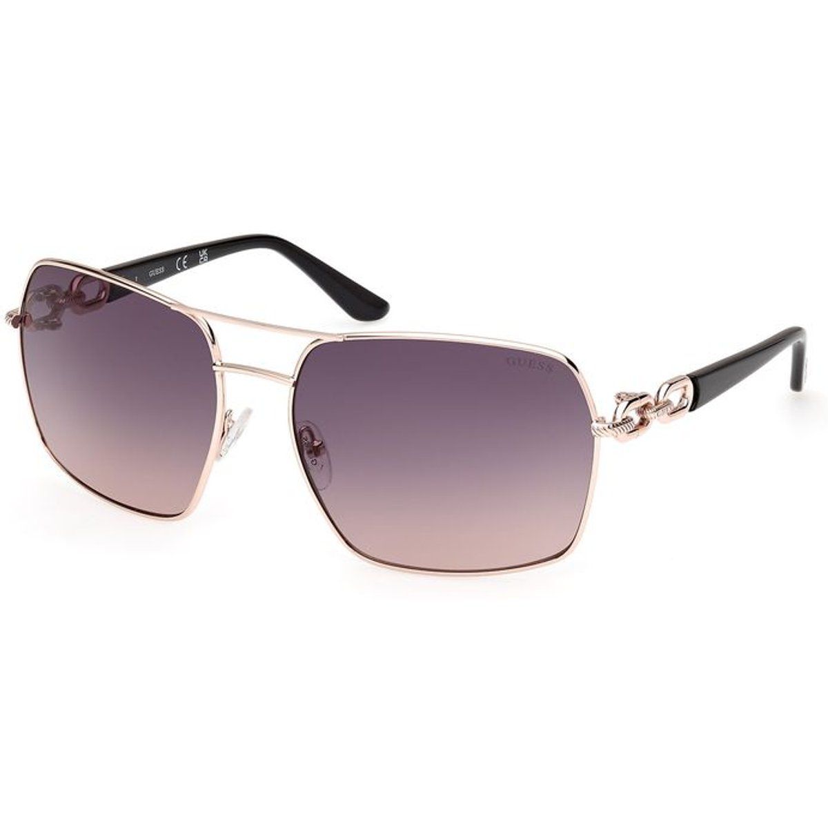 Eckige Übergroße Sonnenbrille mit Verlaufsgläsern