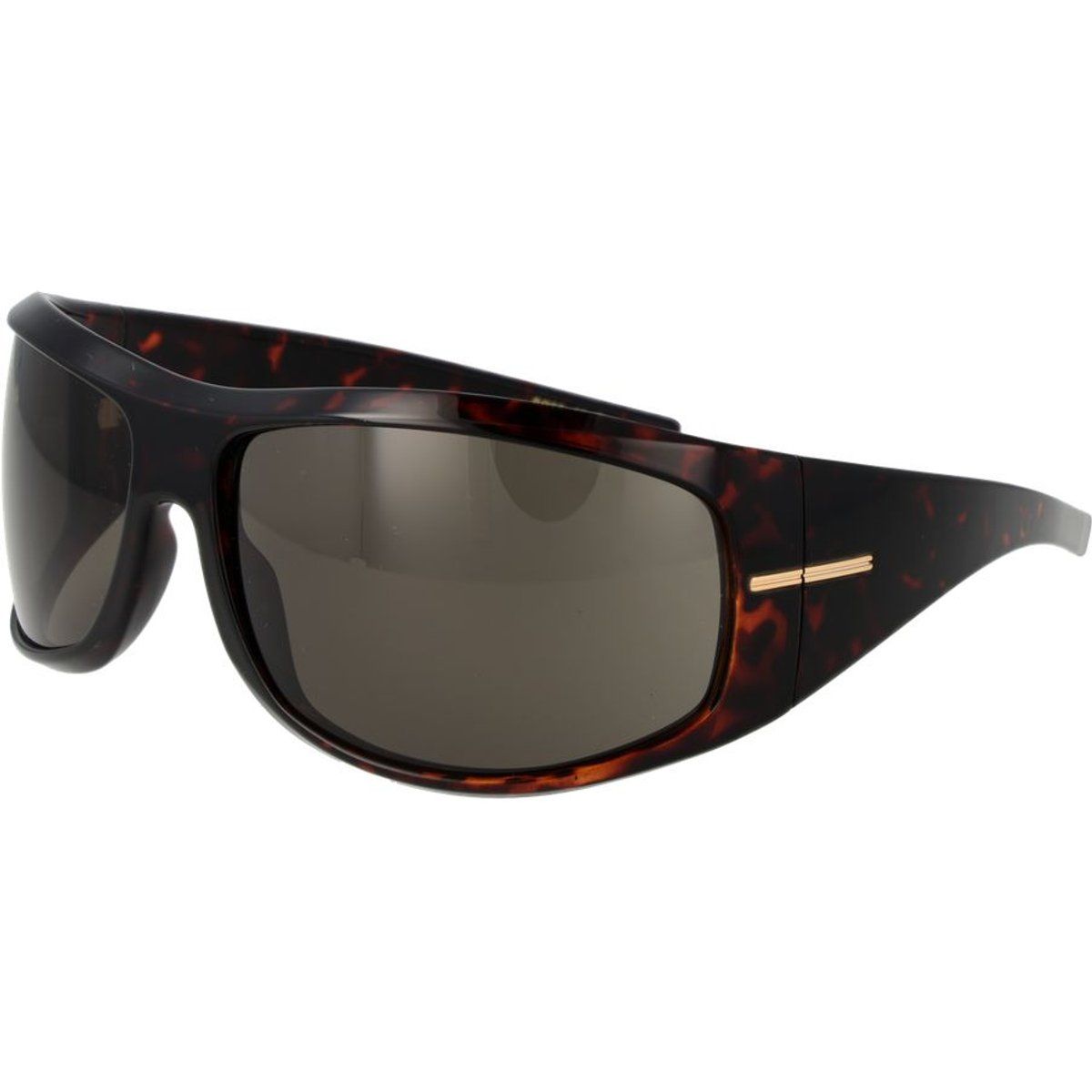 Übergroße Schildsonnenbrille mit Schildpatt-Muster
