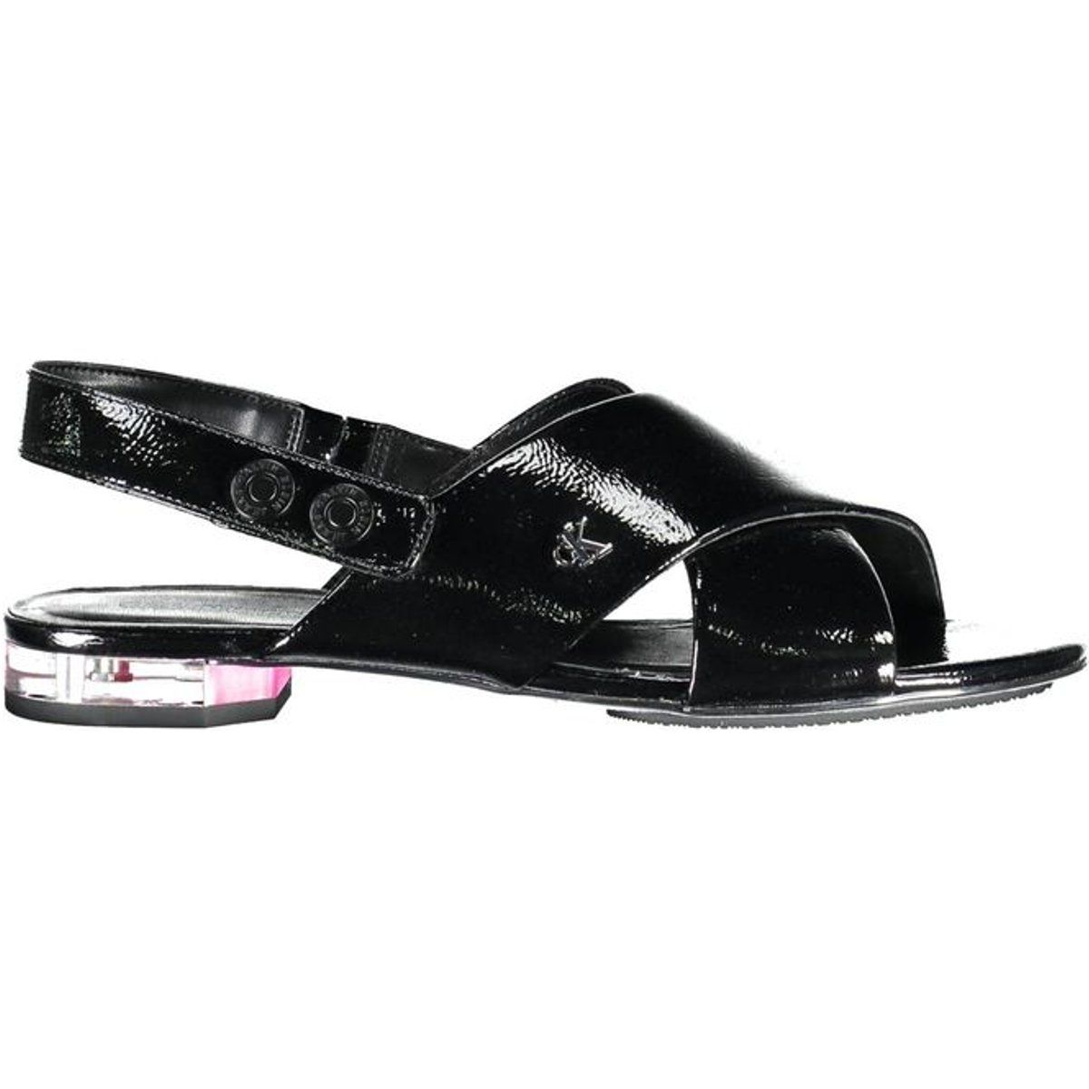 Lack-Sandalen mit gekreuzten Riemen