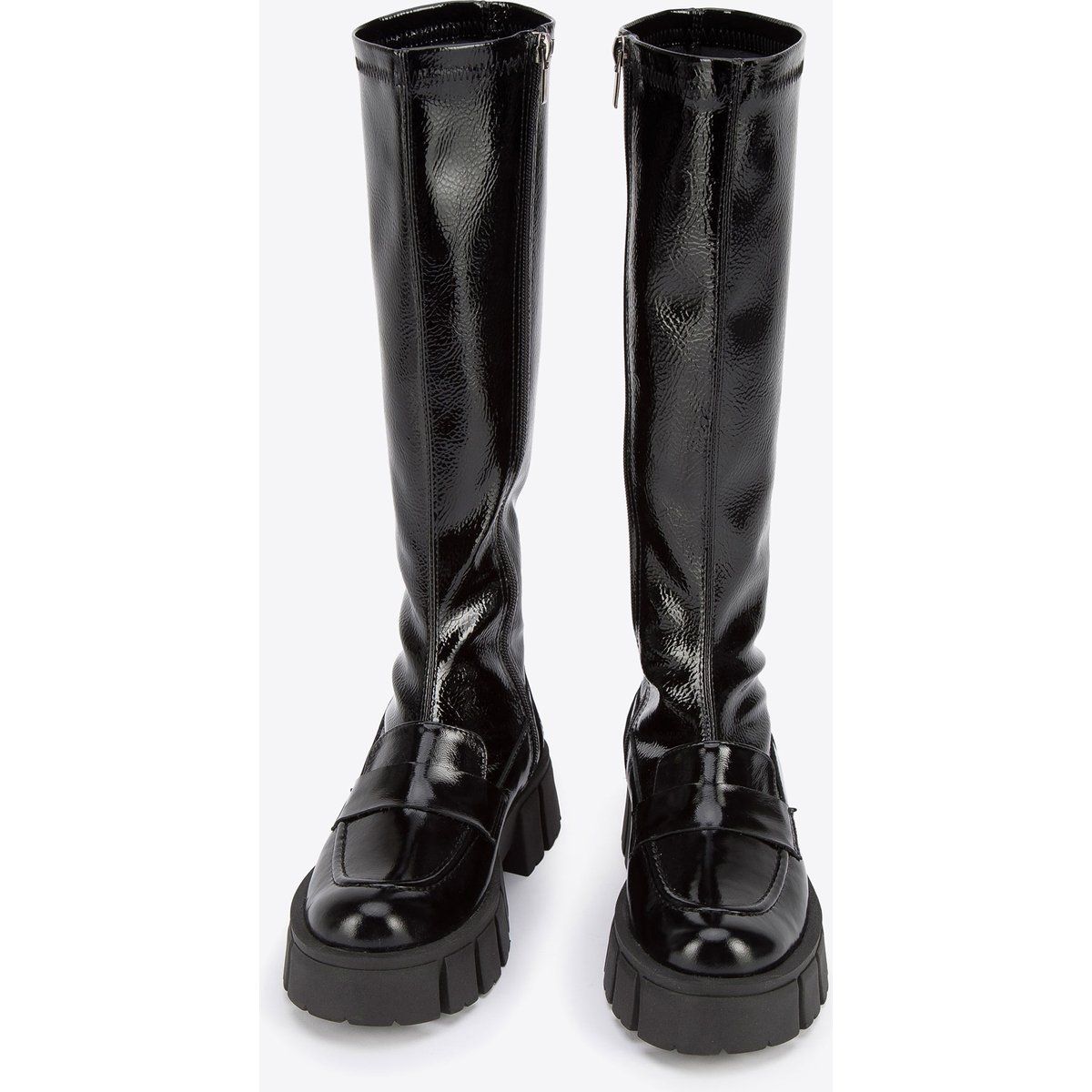 Lackleder-Stiefel im Mokassin-Stil