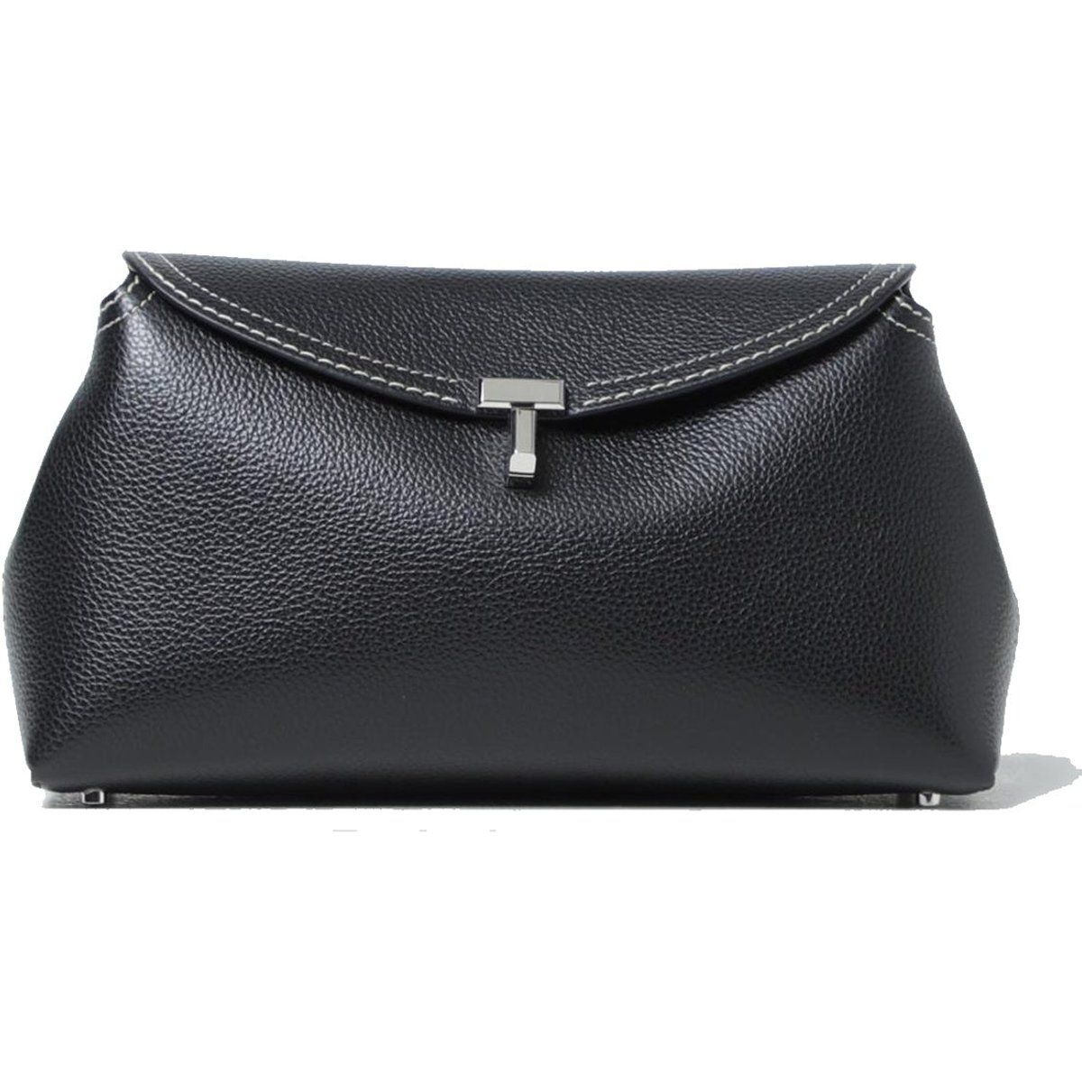 T-Lock Clutch aus genarbtem Leder