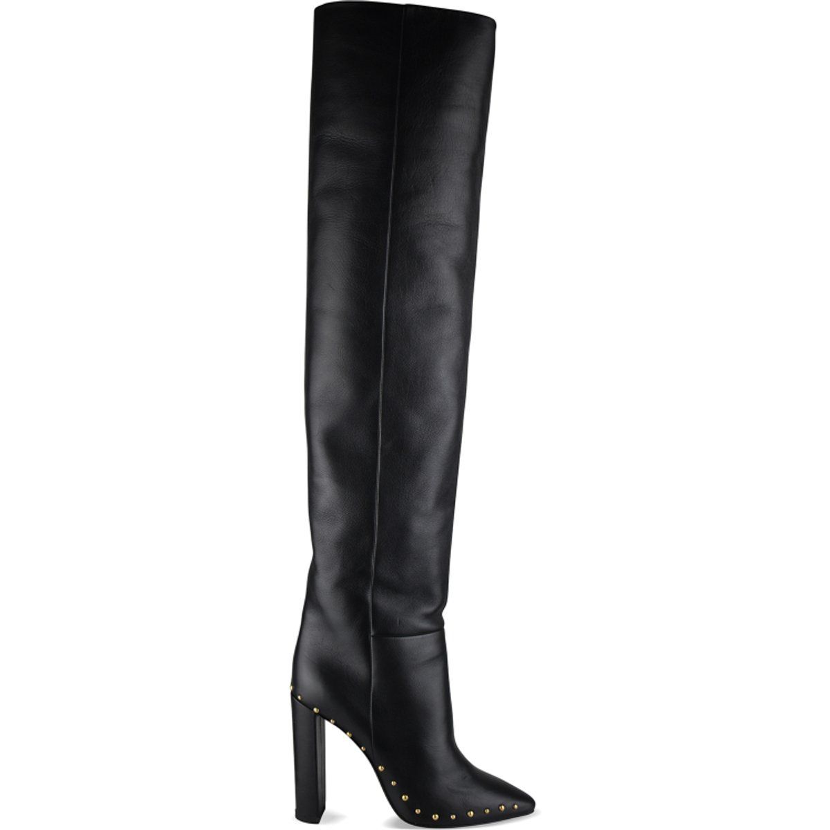 Overknee-Stiefel mit Nieten und Blockabsatz