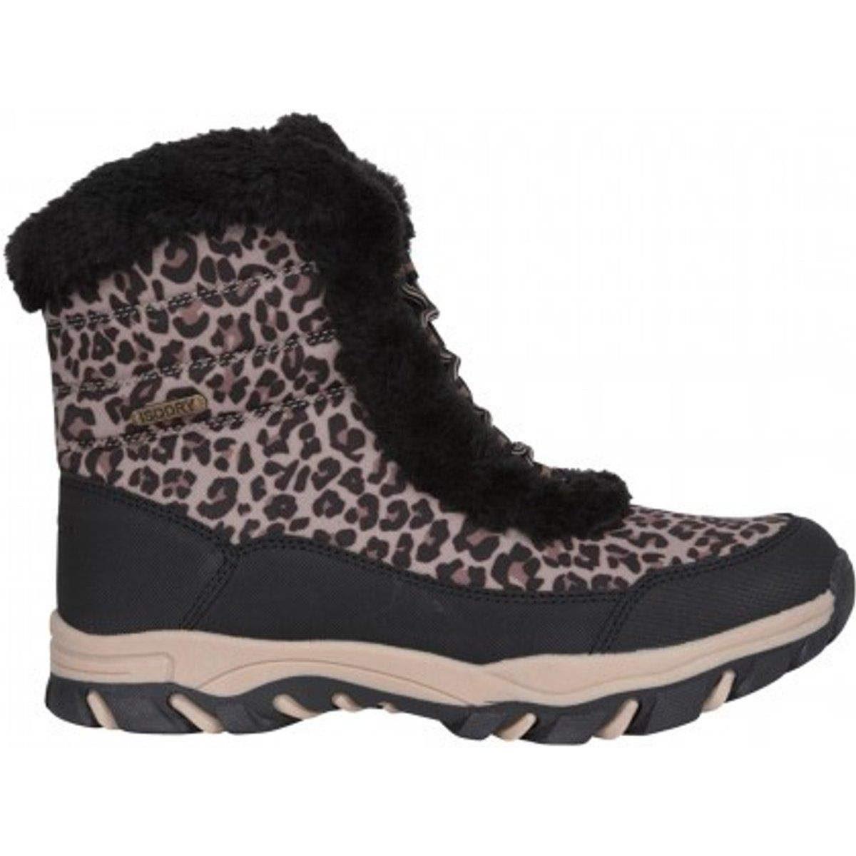 Schneestiefel mit Leopardenmuster und Webpelz