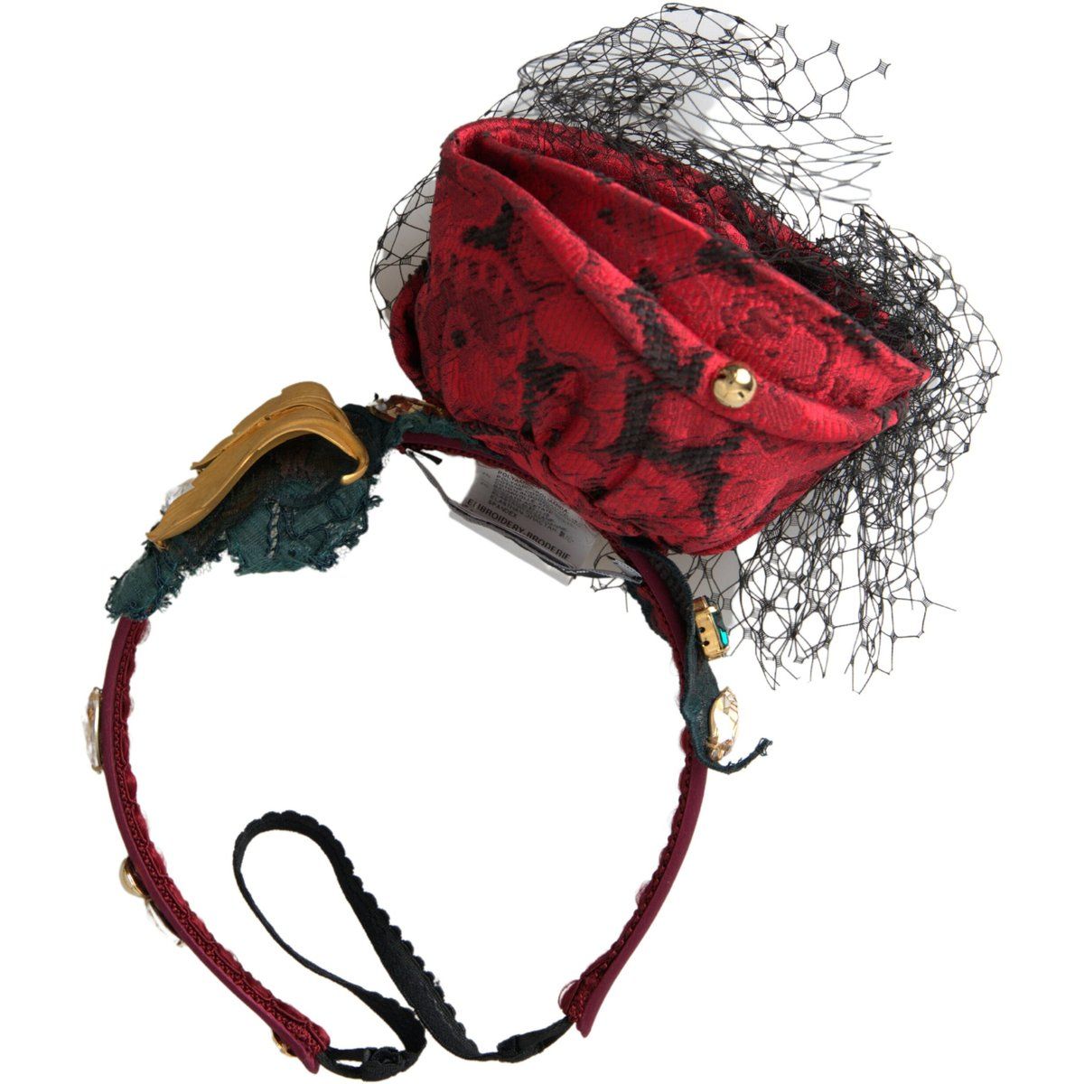 Haarband mit Rose und Netzschleier
