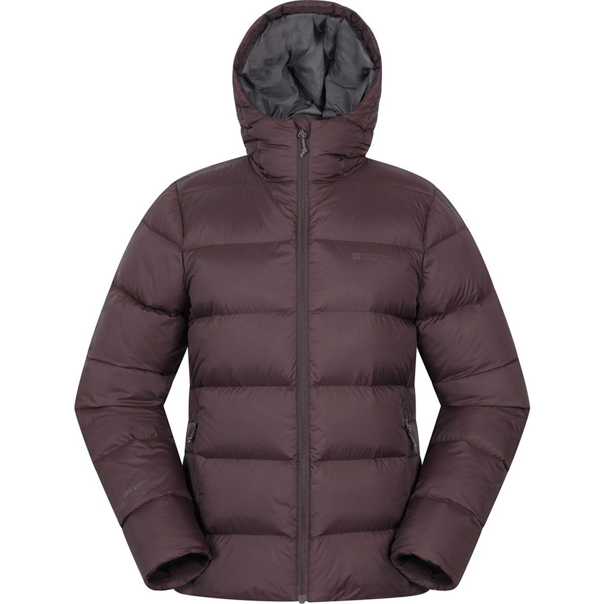 Packbare leichte Daunenjacke mit Kapuze