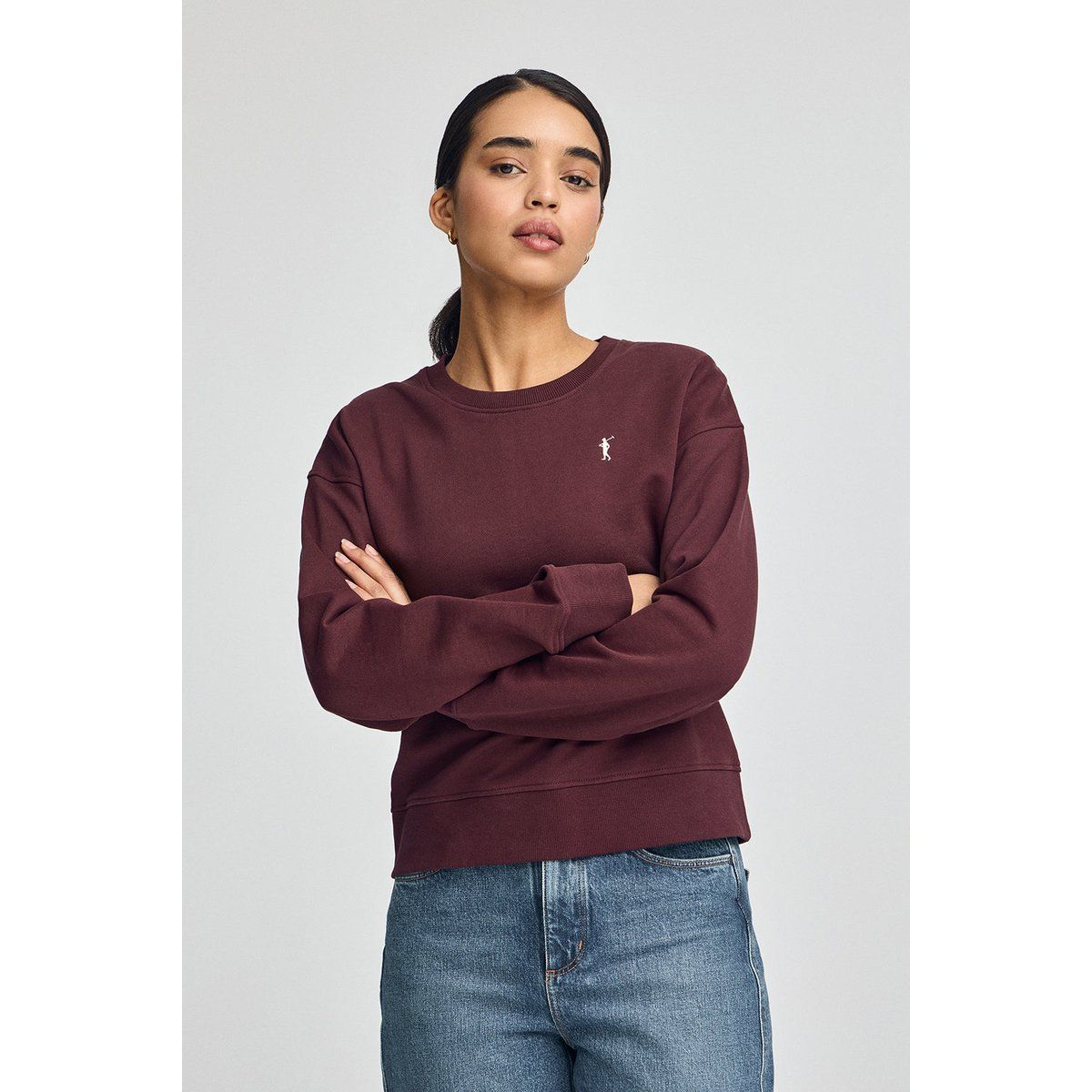 Baumwoll-Pullover im Boxy Fit