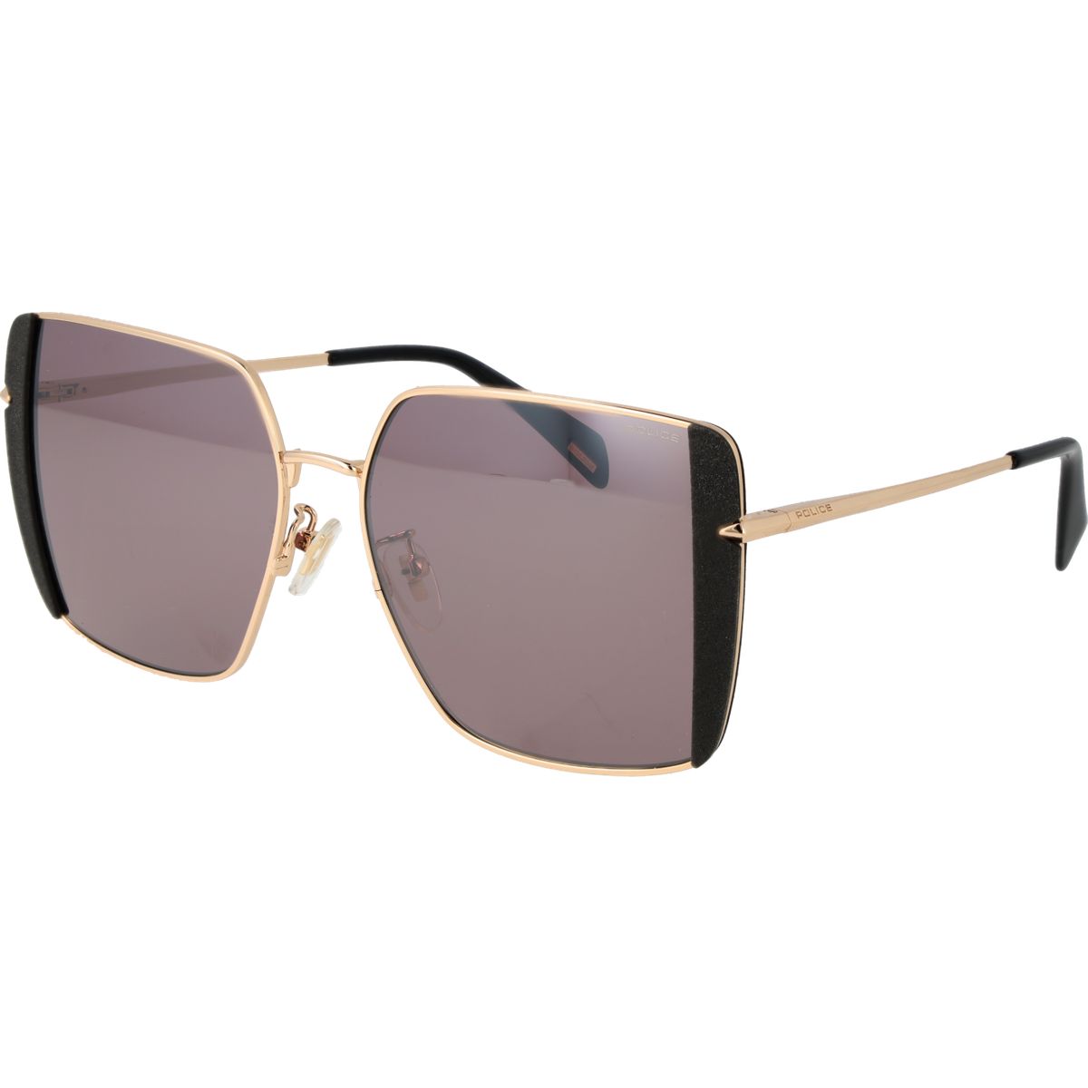 Übergroße quadratische Sonnenbrille mit Glitzer