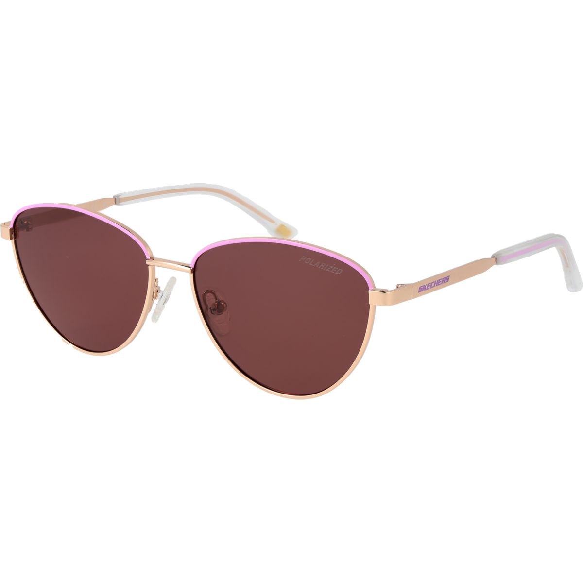 Polarisierte abgerundete Roségold-Sonnenbrille