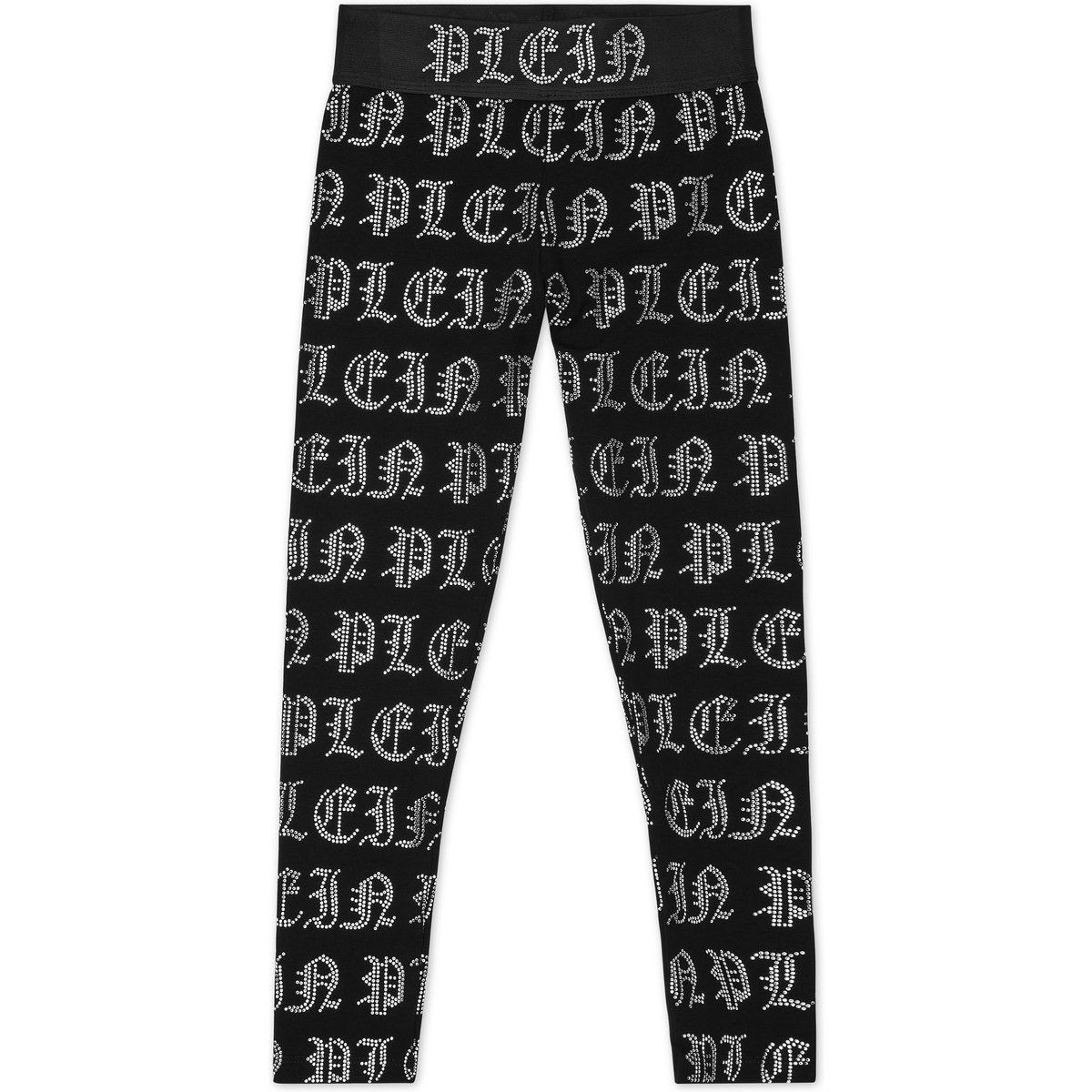 Jersey-Leggings mit Strass-Gothic-Logo