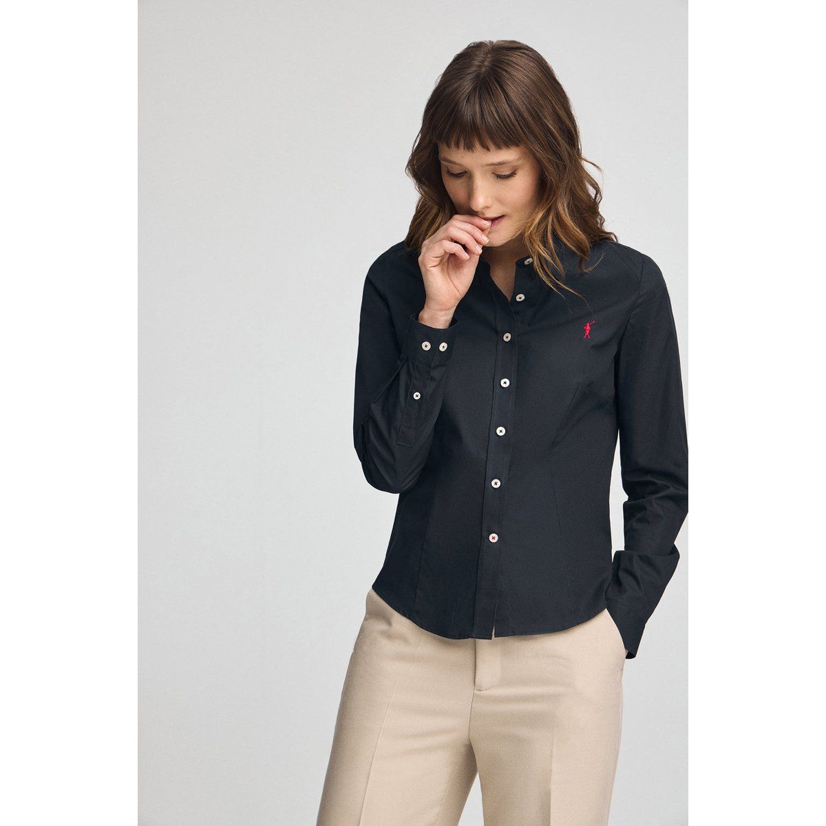 Klassisches Slim-Fit Popeline-Hemd