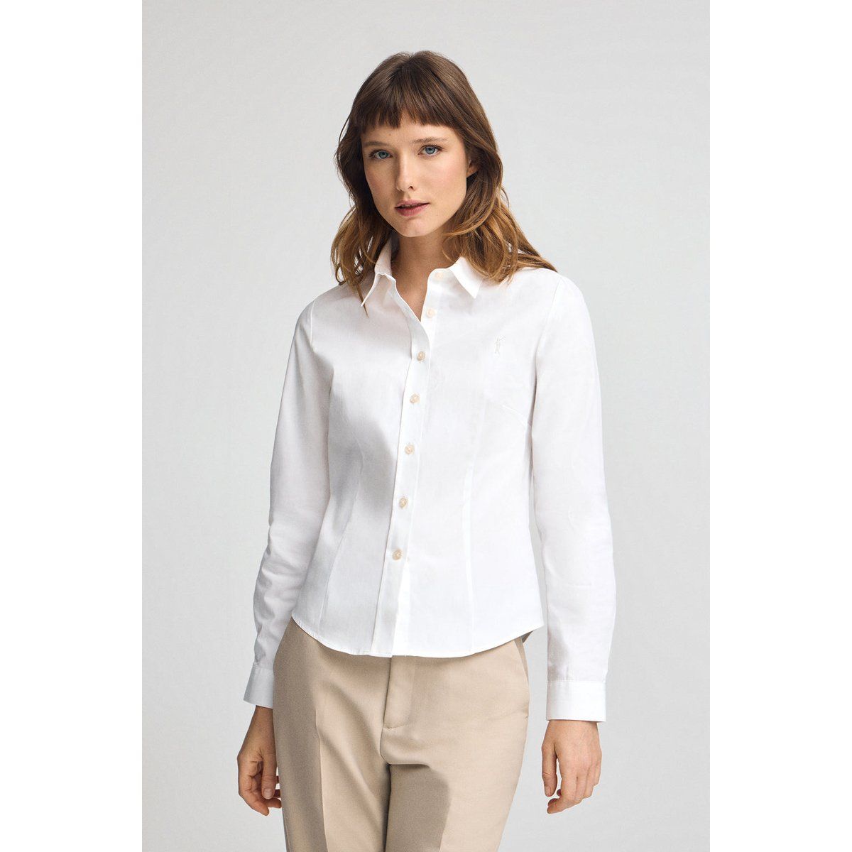 Taillierte Hemdbluse aus Baumwolle