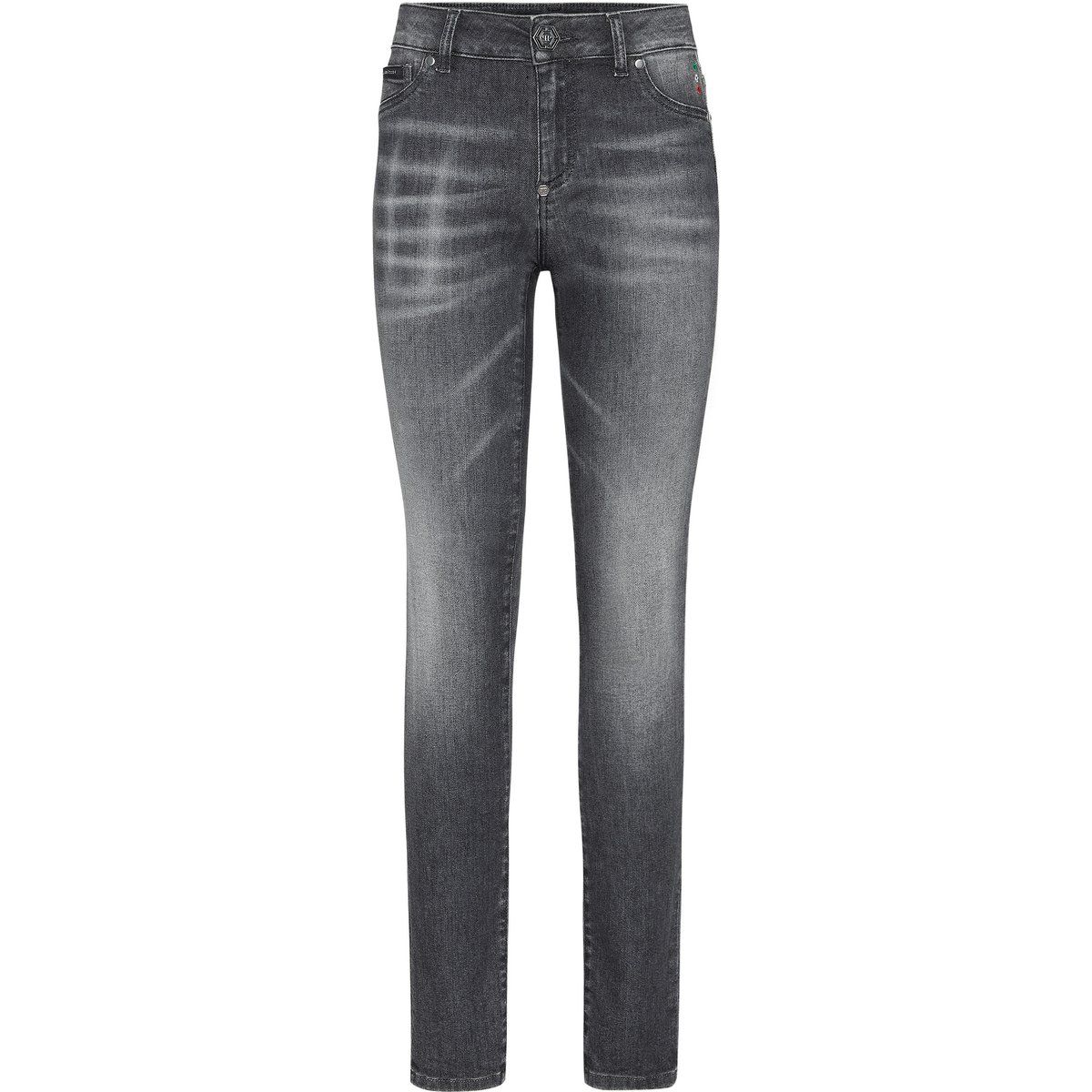 Stretch-Denim-Jeggings mit Glitzer-Details